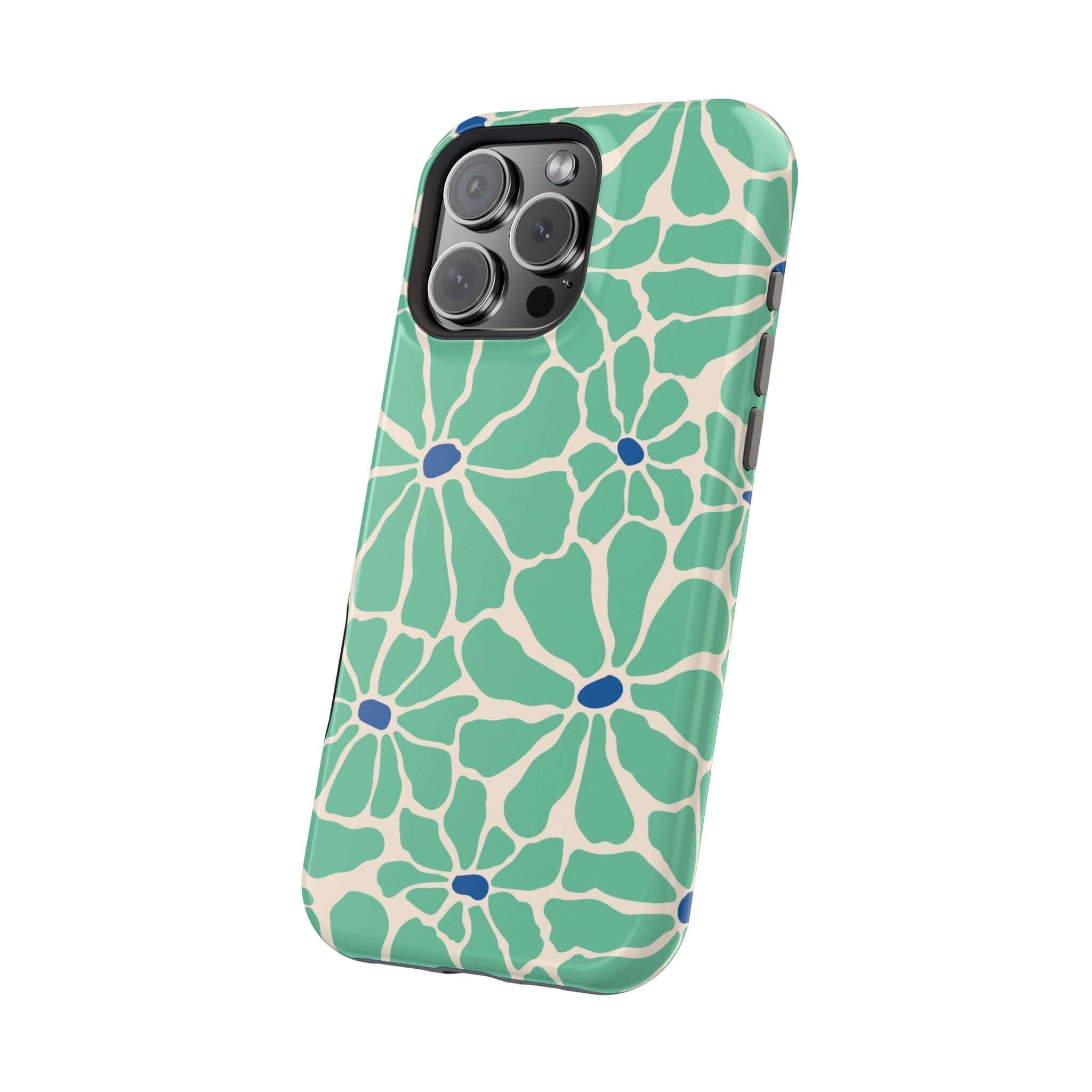 Cute Retro Floral Phone Case for iPhone, featuring a tropical design and MagSafe compatibility. Perfect for stylish protection!