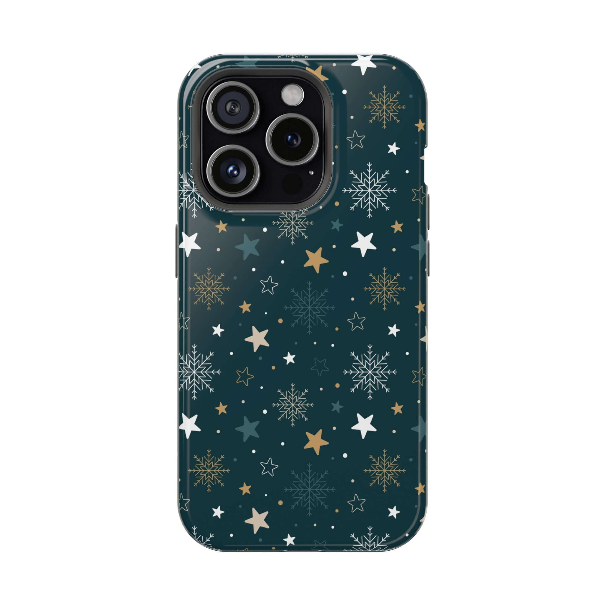 Frosted Wishes MagSafe Case with festive snowflakes, stars design for holiday cheer, ideal Christmas phone case and cute cover.