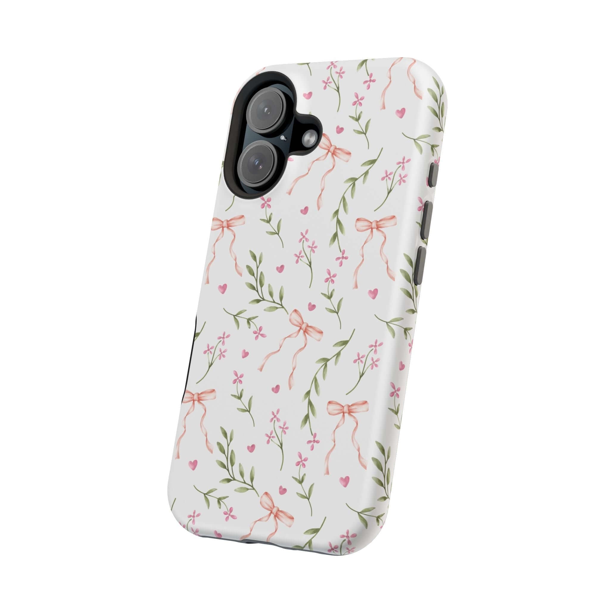 Whimsical Pink Coquette MagSafe iPhone Case with Charming Bows and Floral Design - Cute Phone Cover by Darling Daydream