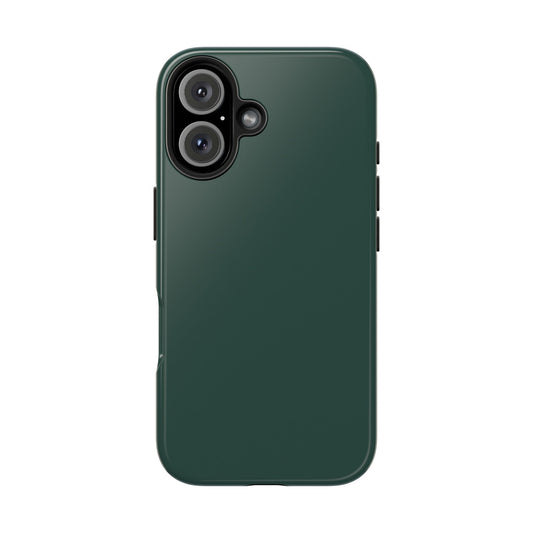 Solid green iPhone 16 case with cute design, offering stylish protection. Perfect phone cover for a pop of color.