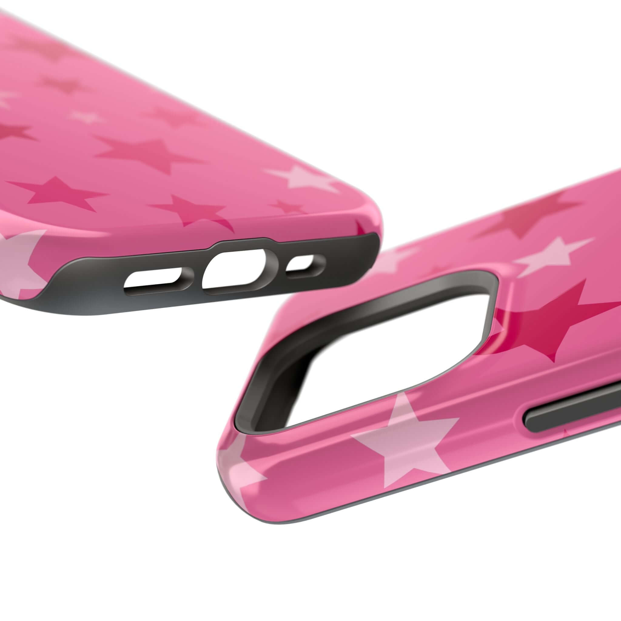 Cute Pink Stars Phone Case for iPhone, offering stylish protection with starry designs and a perfect fit for trendsetters.