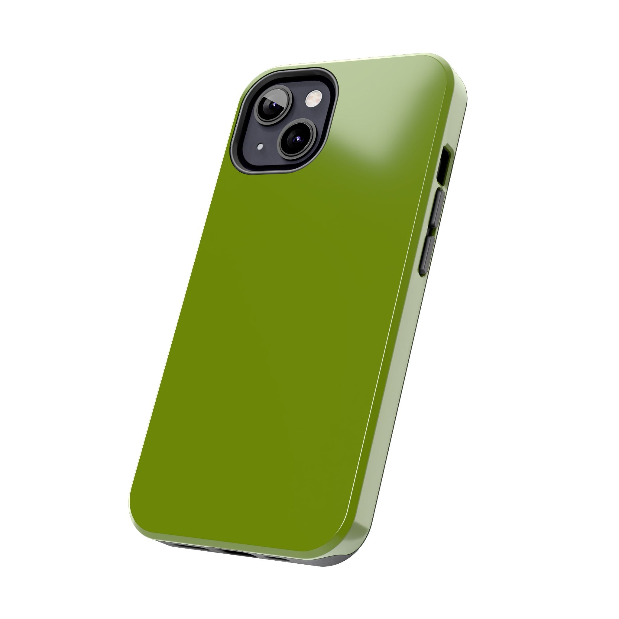 Solid green Matcha Tea cute phone case for iPhone, enhances style and protection, perfect floral-inspired accessory.