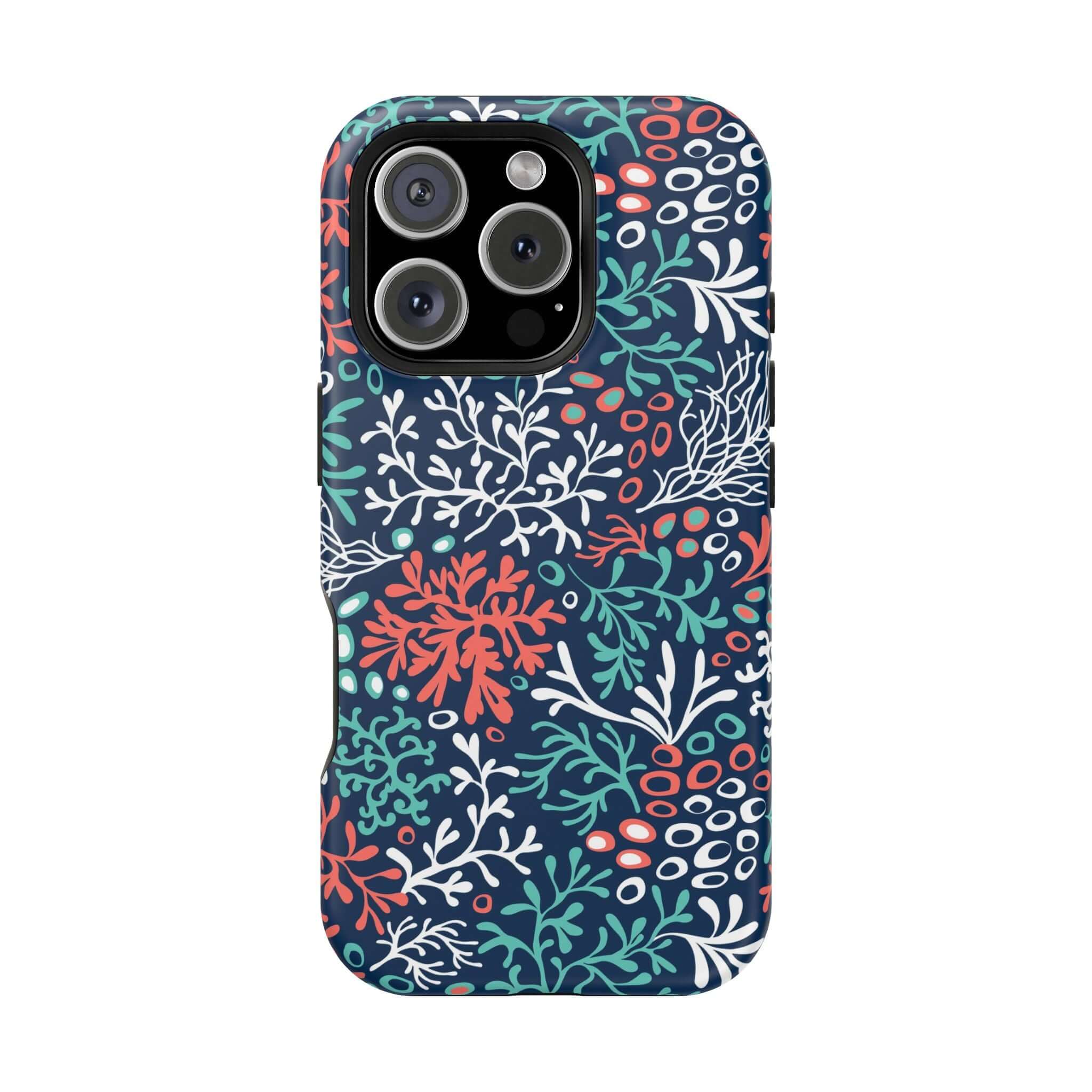 Cute Coral Reef Crush phone case with colorful coral design for iPhone 16, perfect for beach lovers.