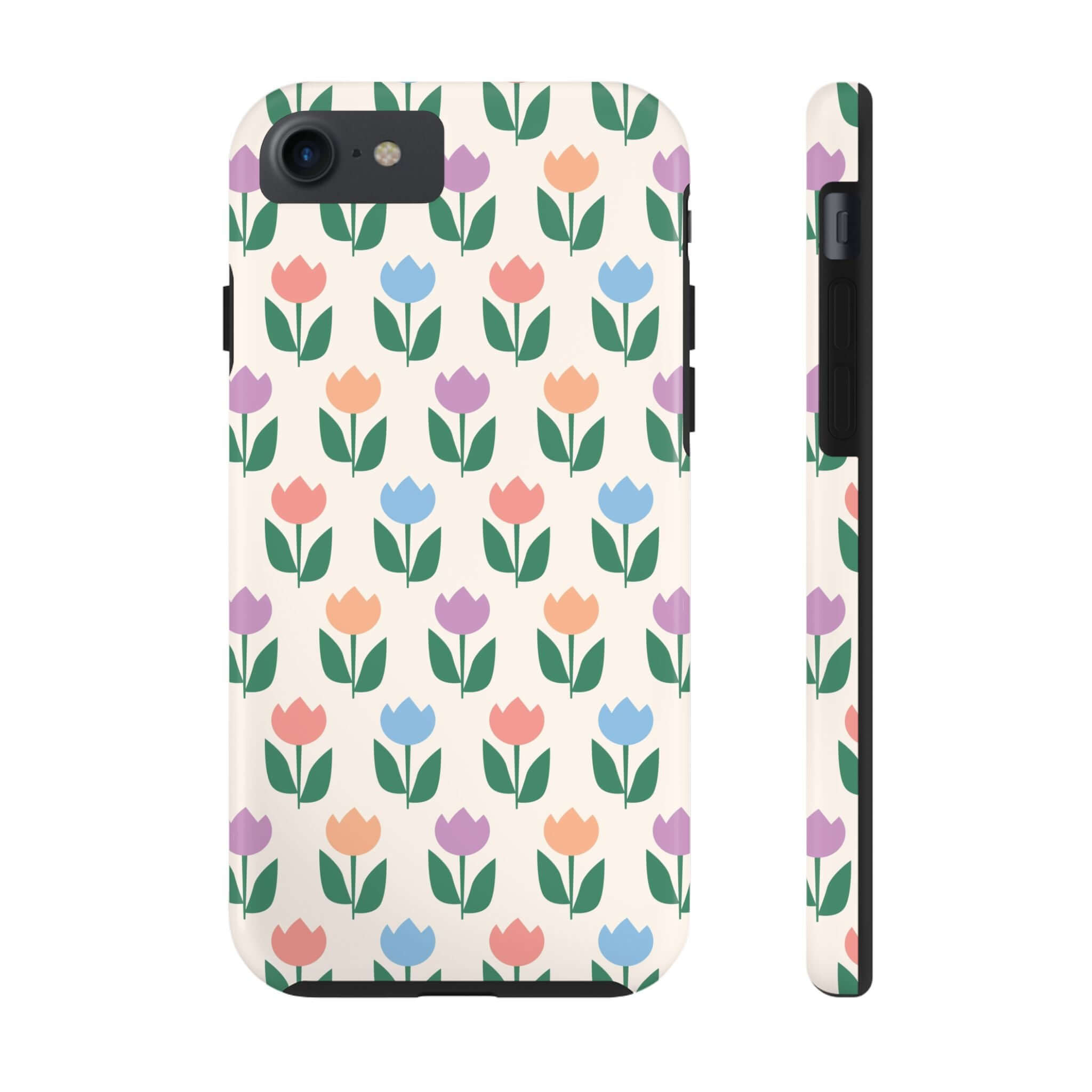 Colorful Tulip Pattern Phone Case for iPhone 14 Pro Max