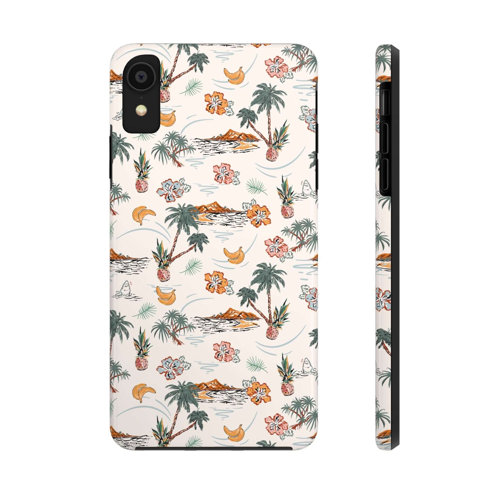 Tropical Vacation Cute iPhone 14 case with palm tree design and free shipping, perfect playful phone cover for beach getaways