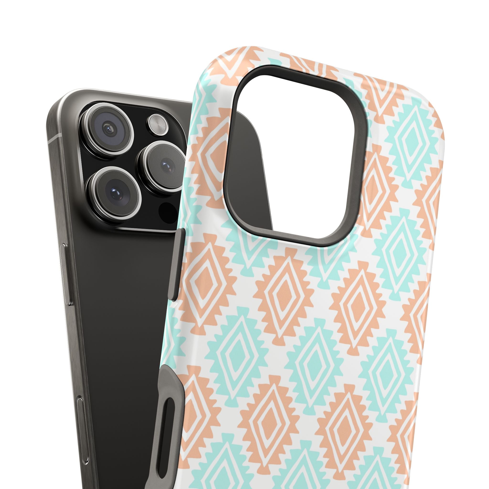 Southwestern MagSafe iPhone Case with funky abstract design, perfect cute phone cover for a stylish and protective accessory.