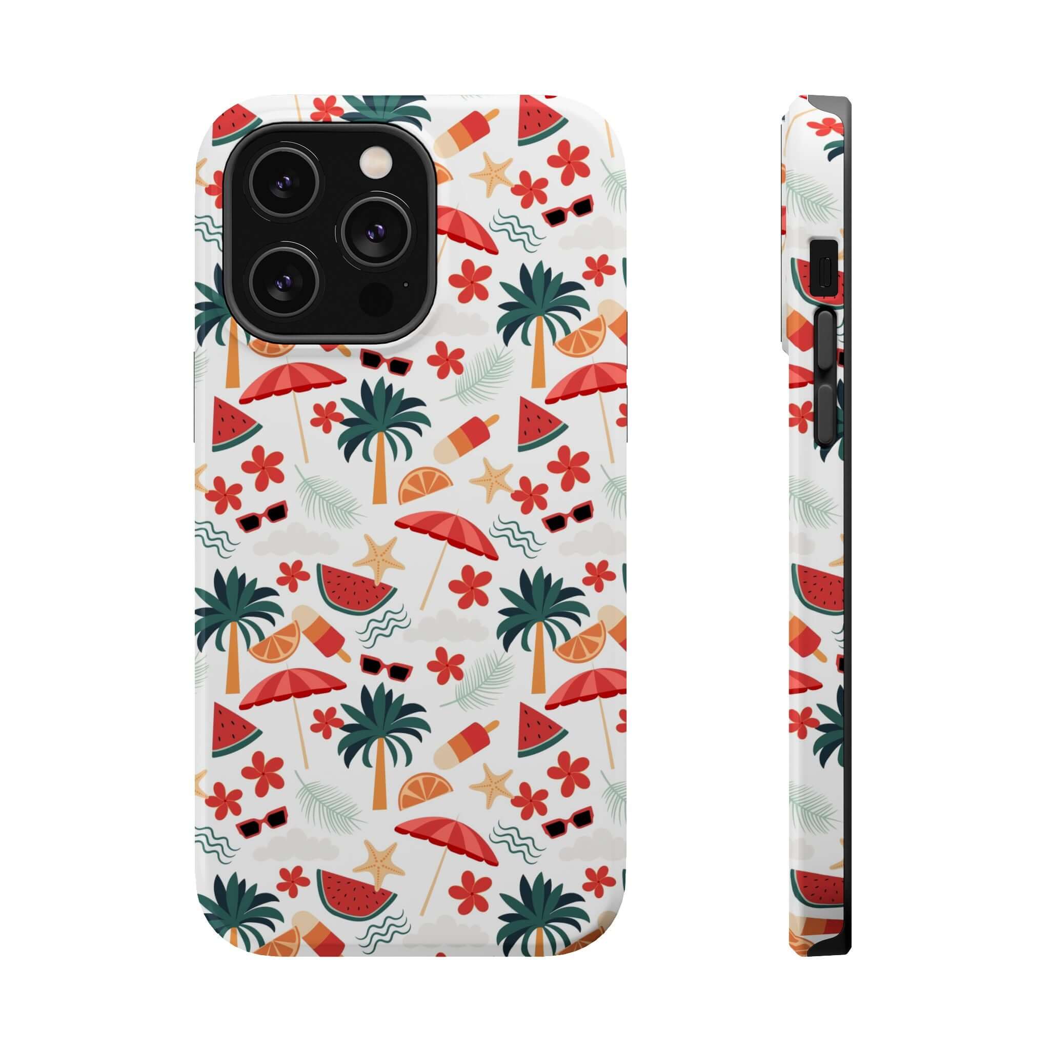 Cute iPhone 14 beach-themed phone case with playful summer design offers free shipping and stylish protection.