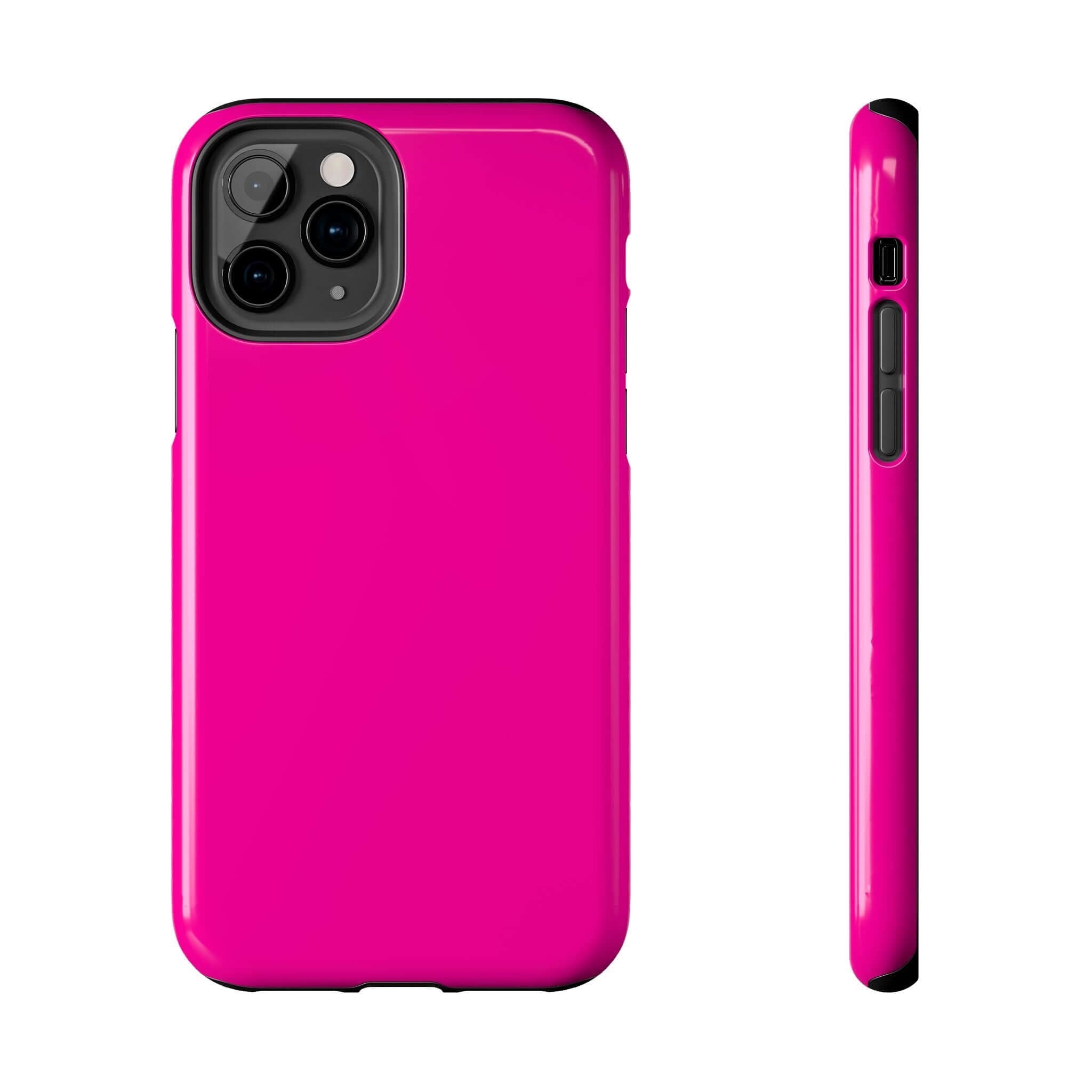 Neon pink phone case for iPhone, featured on cutest phone cases websites with free shipping.