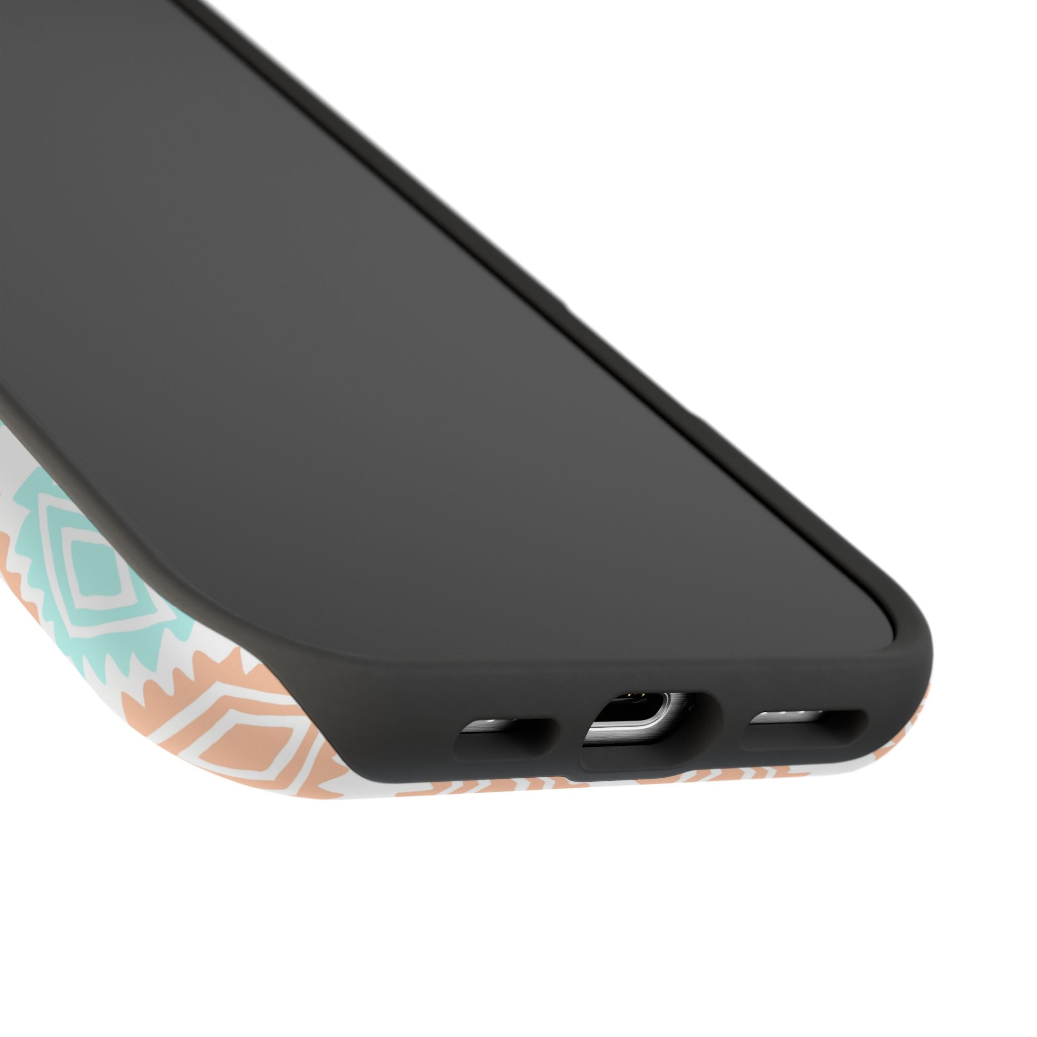 Southwestern MagSafe iPhone case with abstract design, perfect for a cute phone cover with floral accents.