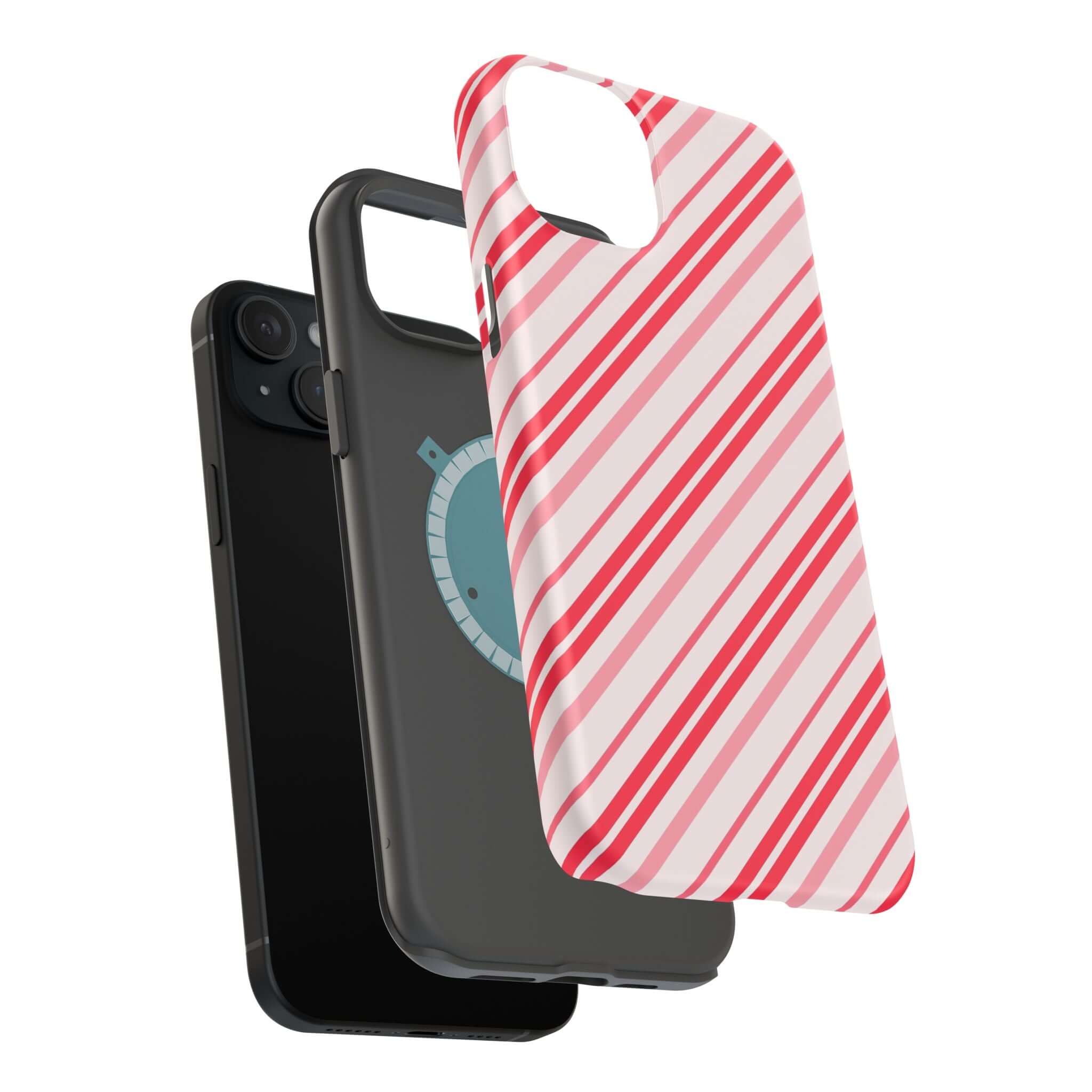 Festive Candy Cane Cutie MagSafe Case with Christmas design, perfect holiday phone cover.