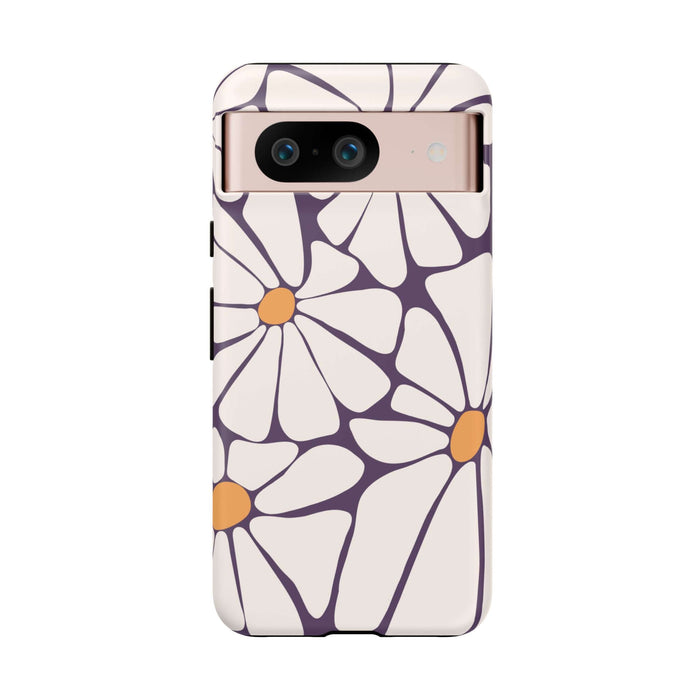 Purple Haze retro flower phone case for Samsung or Pixel, cute and stylish with floral design, perfect case for iPhone 14 and other devices.