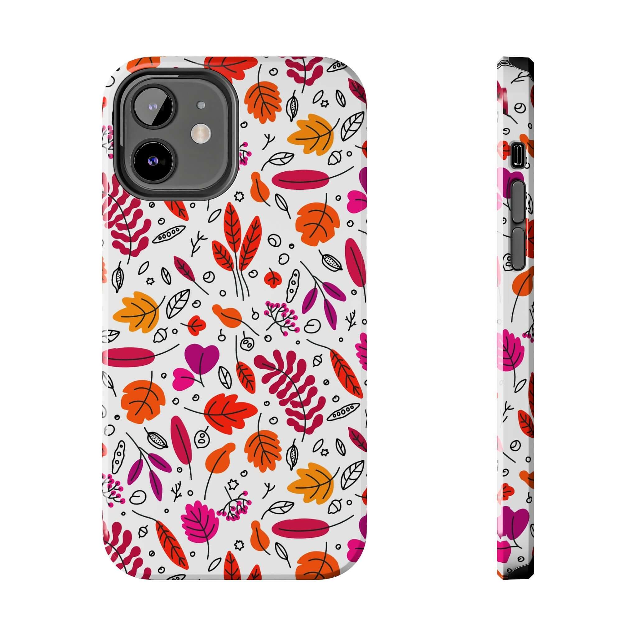 Fall Leaves Wireless Charging Case for iPhone with Vibrant Autumn Design - Halloween and Fall Themed Cute Phone Case