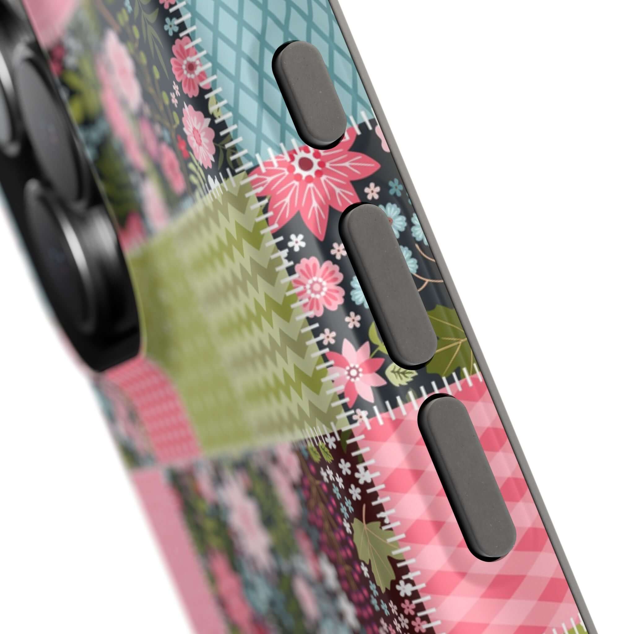 Stylish Flora Forage Wildflower Patchwork MagSafe iPhone Case, cute floral phone cover for free-spirited granola girls.