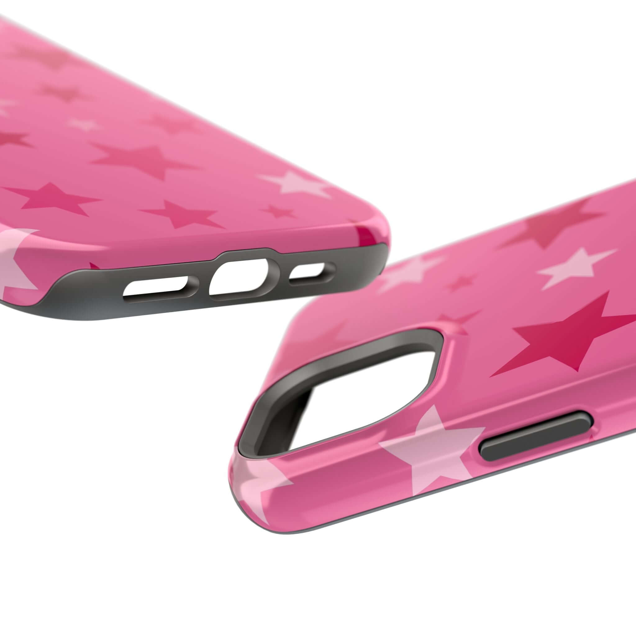 Starry Sweetheart Pink Stars Case showcasing cute star patterns, perfect Apple iPhone case for stylish protection.