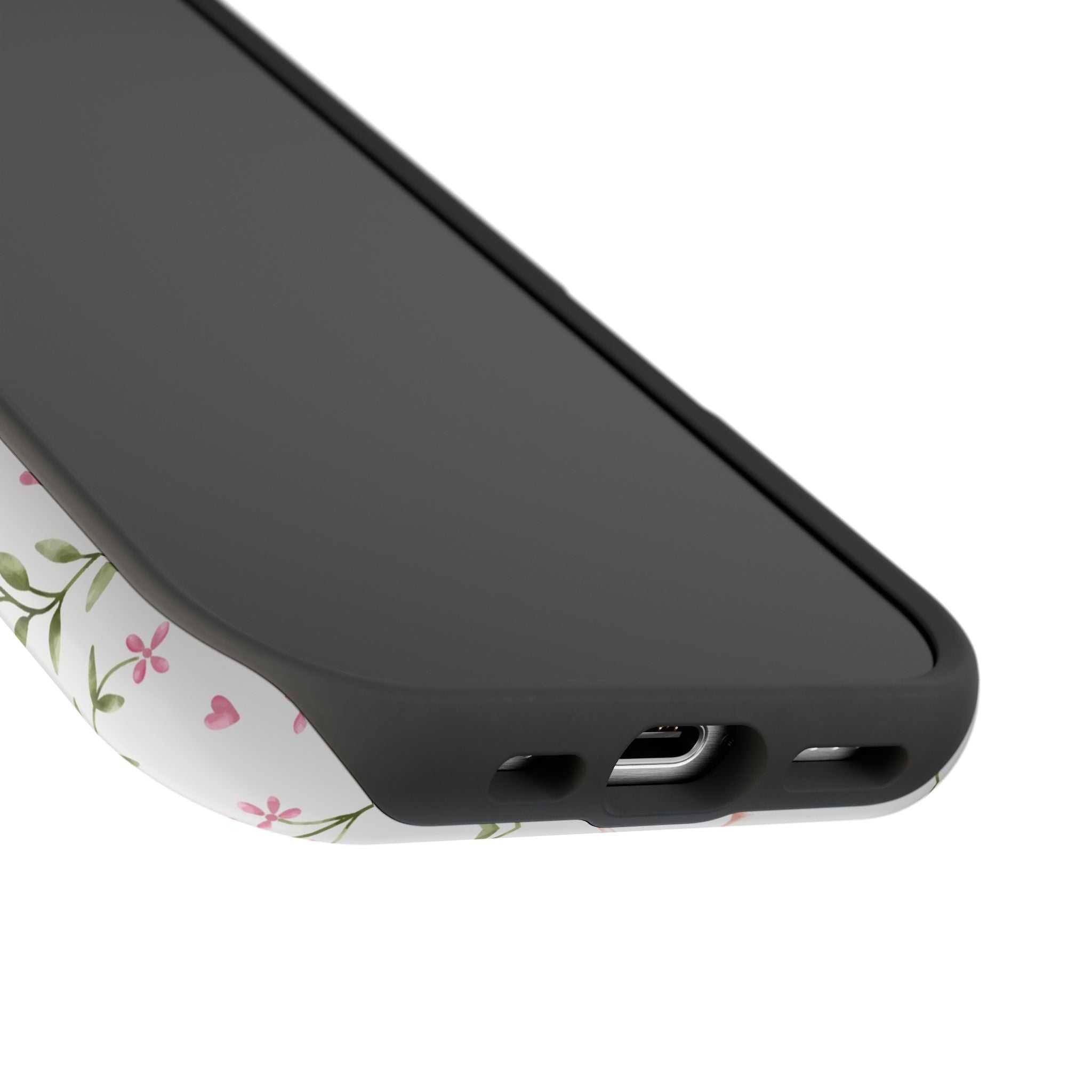 Pink Coquette MagSafe iPhone Case with Floral Design and Charming Bows, Cute Phone Cover by Darling Daydream