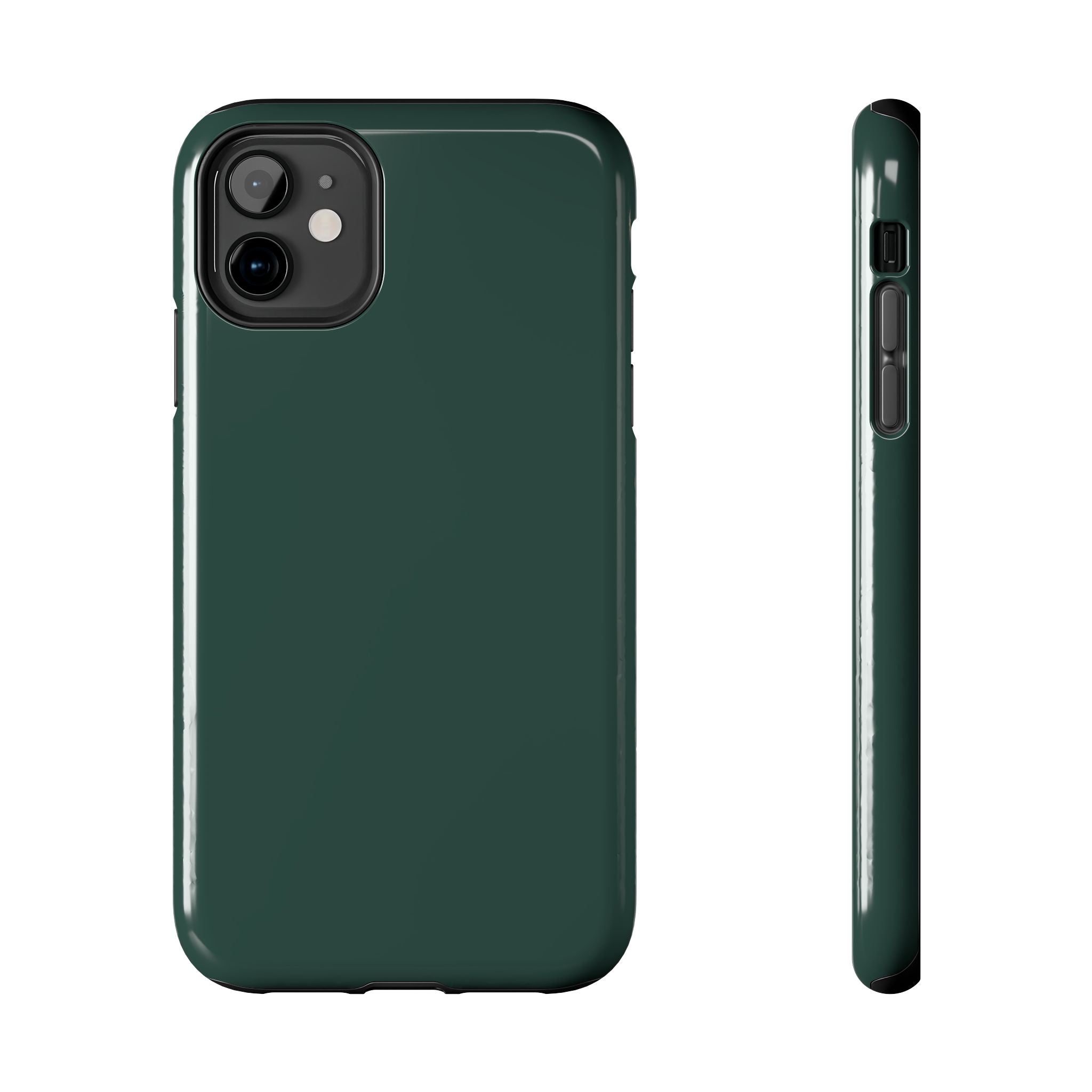 Solid green iPhone 16 case, Evergreen design, cute and protective phone cover.