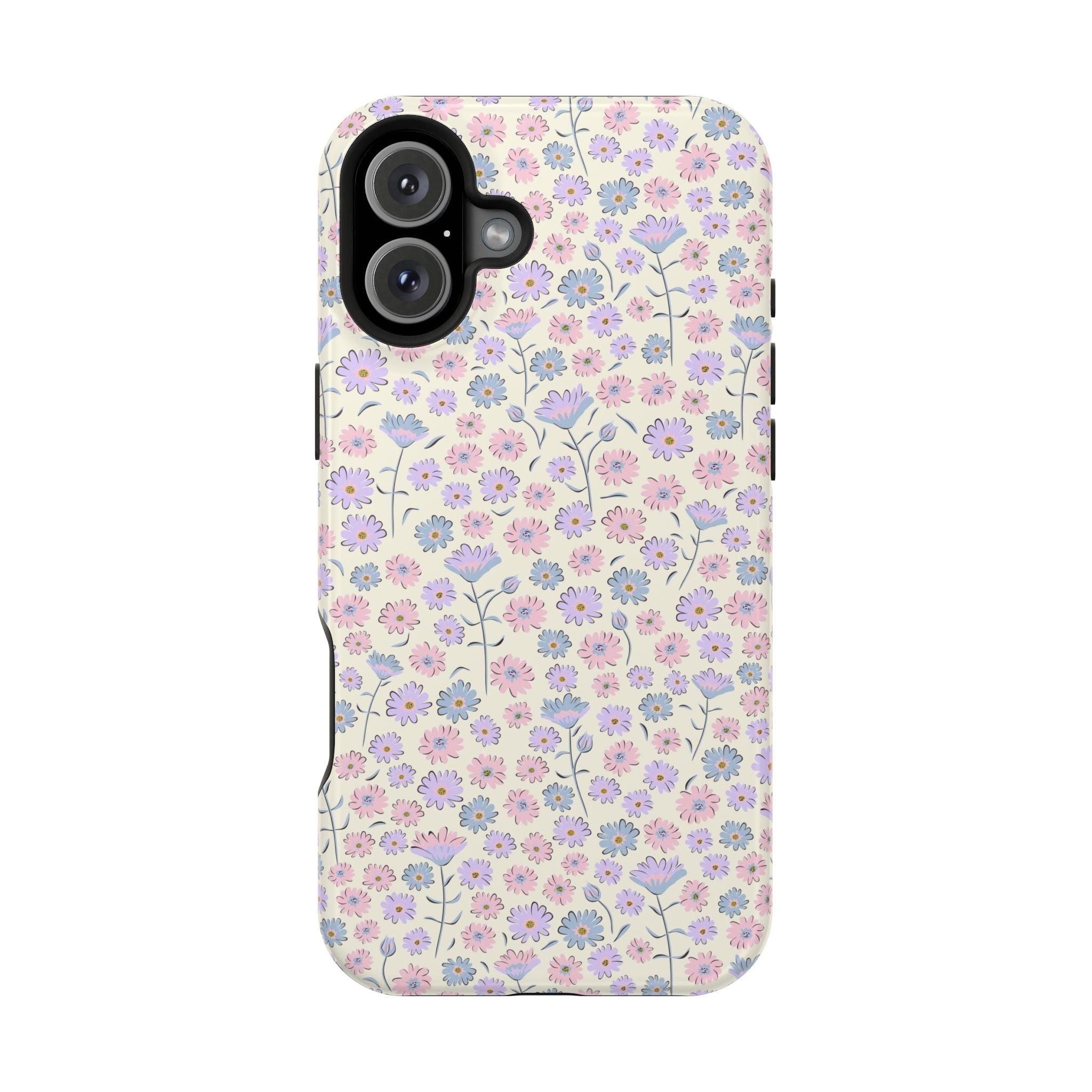 Pink Flower Cottage Mornings iPhone 16 MagSafe Case with Cute Floral Design, Perfect Cottagecore Aesthetic Phone Cover.