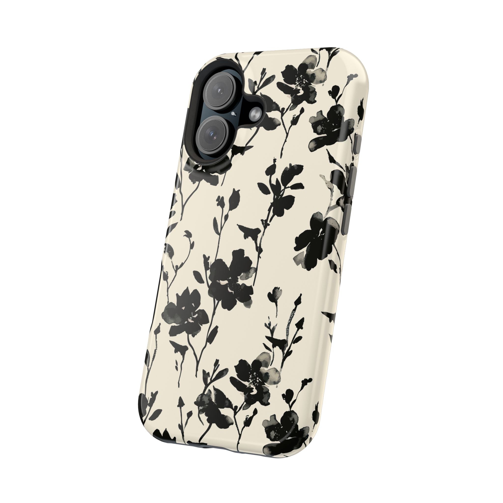 Shadowed Blooms | Black Floral Case