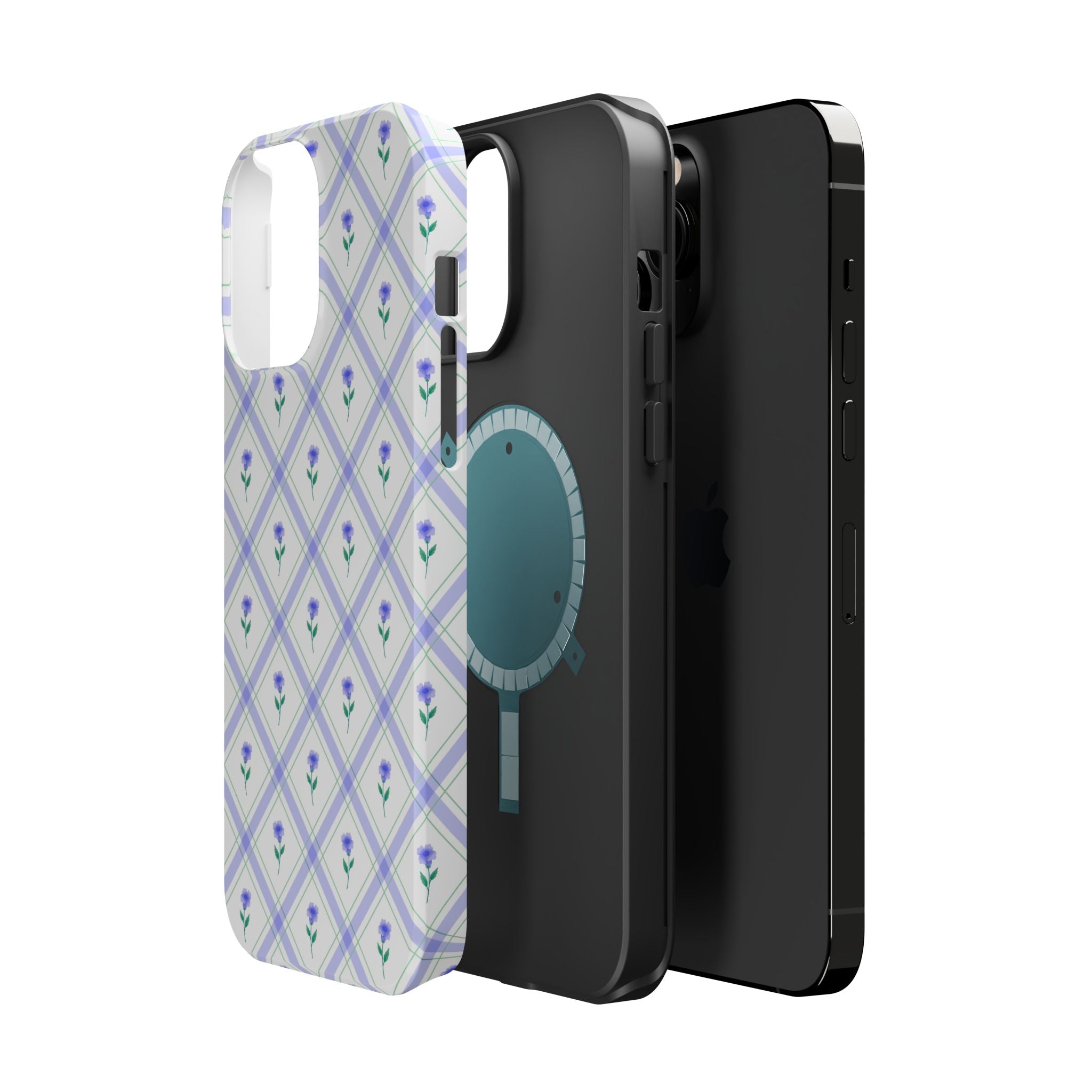 Cute phone cover with blue floral design for iPhone, featuring a stylish and protective Brunch Blue Floral Case phone case.