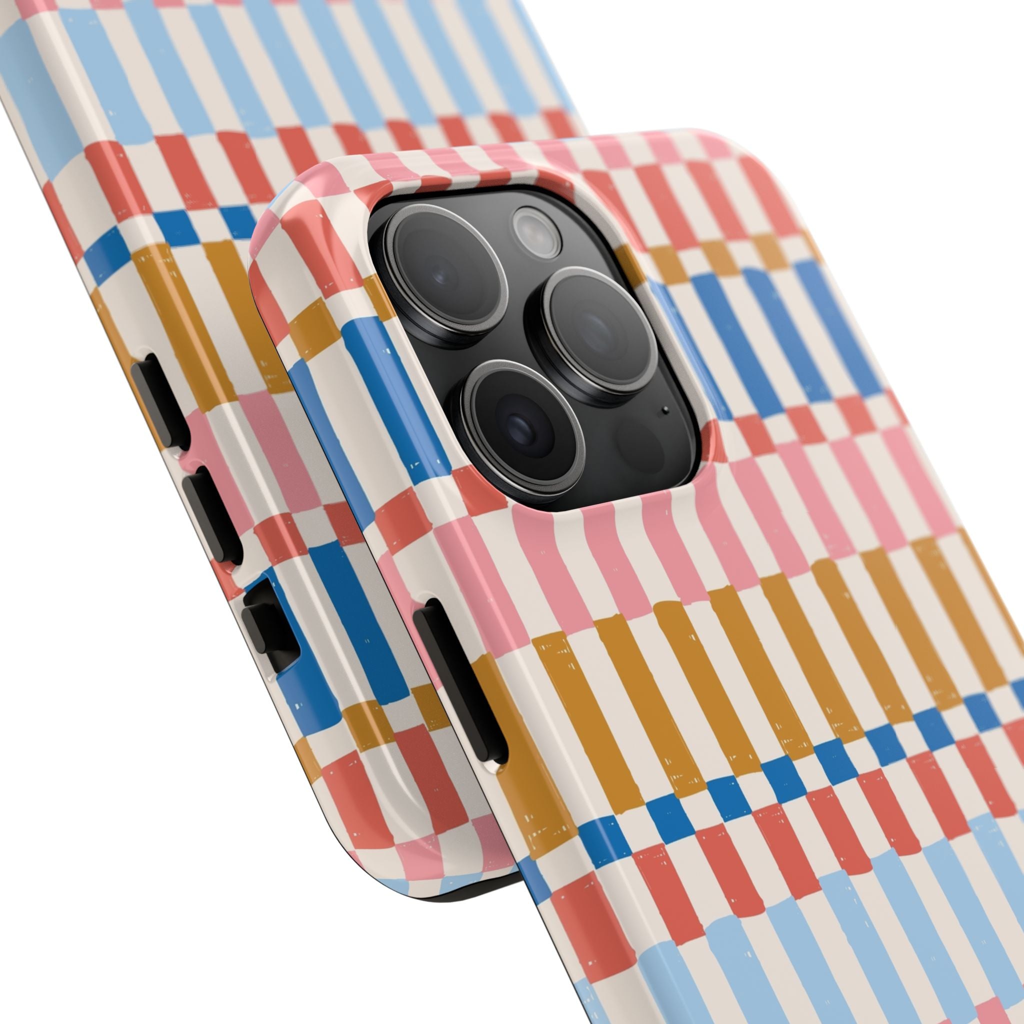 Colorwave Stripes vintage drawing phone case with colorful vibrant stripes for iPhone. Cute stylish iPhone case cover, protect your phone.