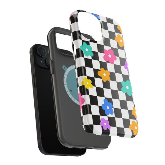 Floral Checkmate MagSafe Tough Case - Phone Case For