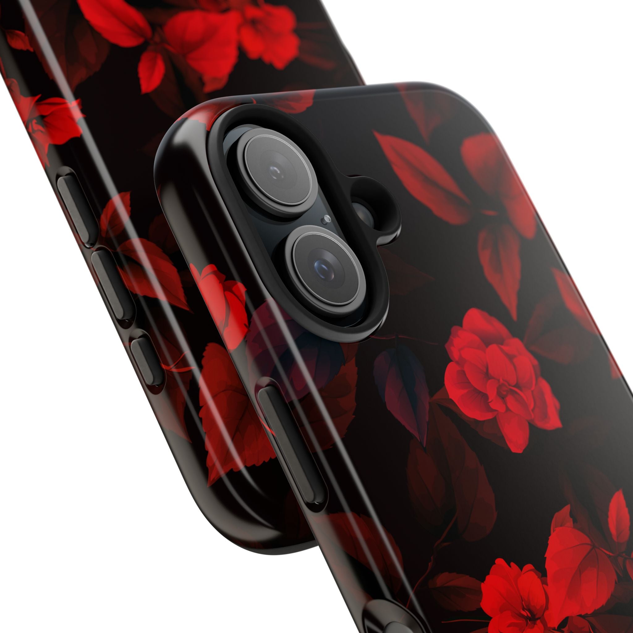 Red Floral iPhone Case with Cute Flower Design, Protective Phone Cover from Best Phone Case Brand