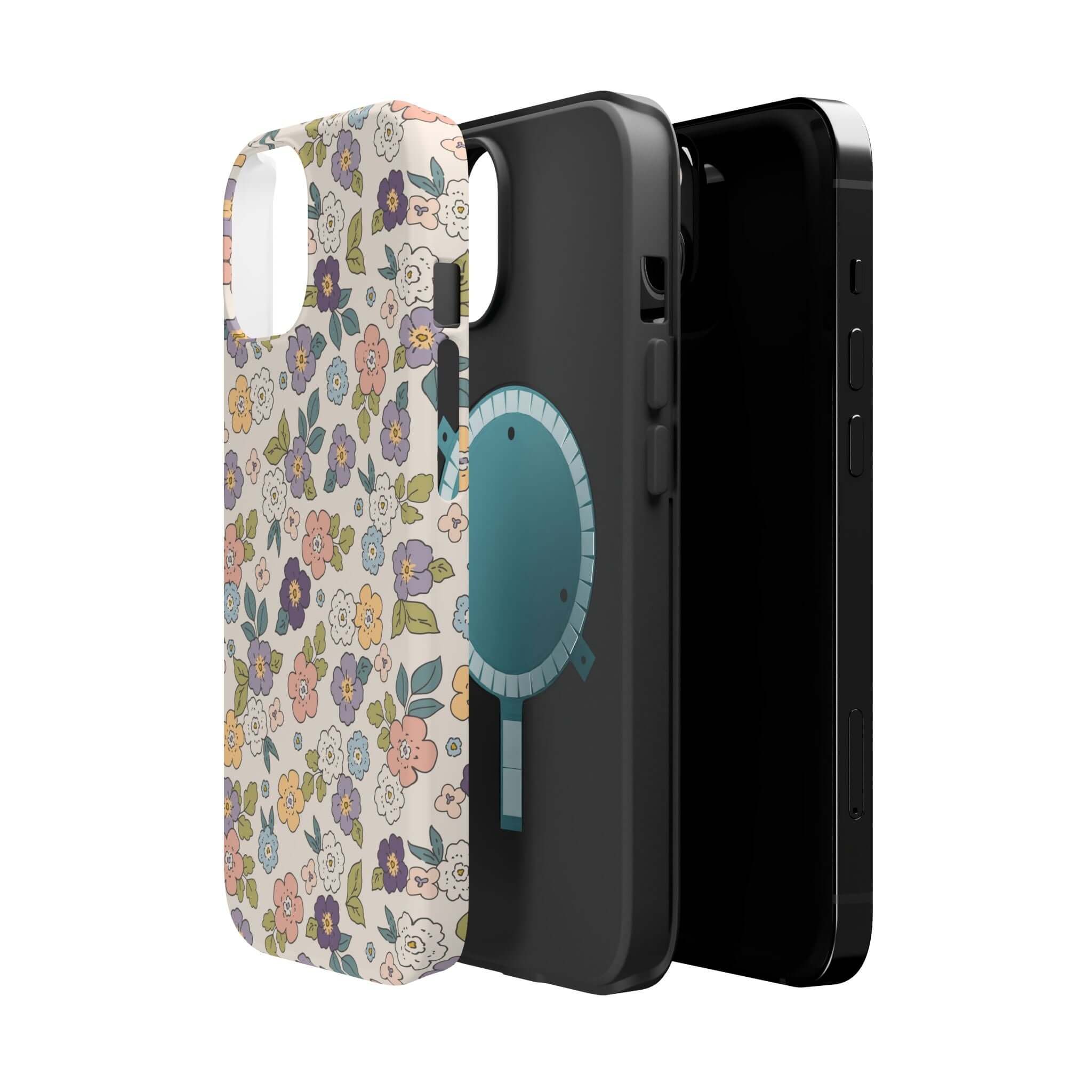 Colorful Ditsy Daisies iPhone case showcasing flowers and a cute design, perfect for stylish phone users.