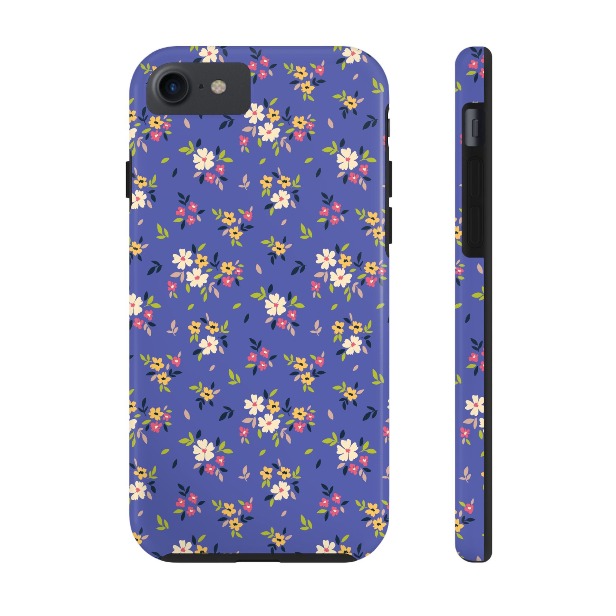 Cabaña campestre | Estuche con print de flores azul marino