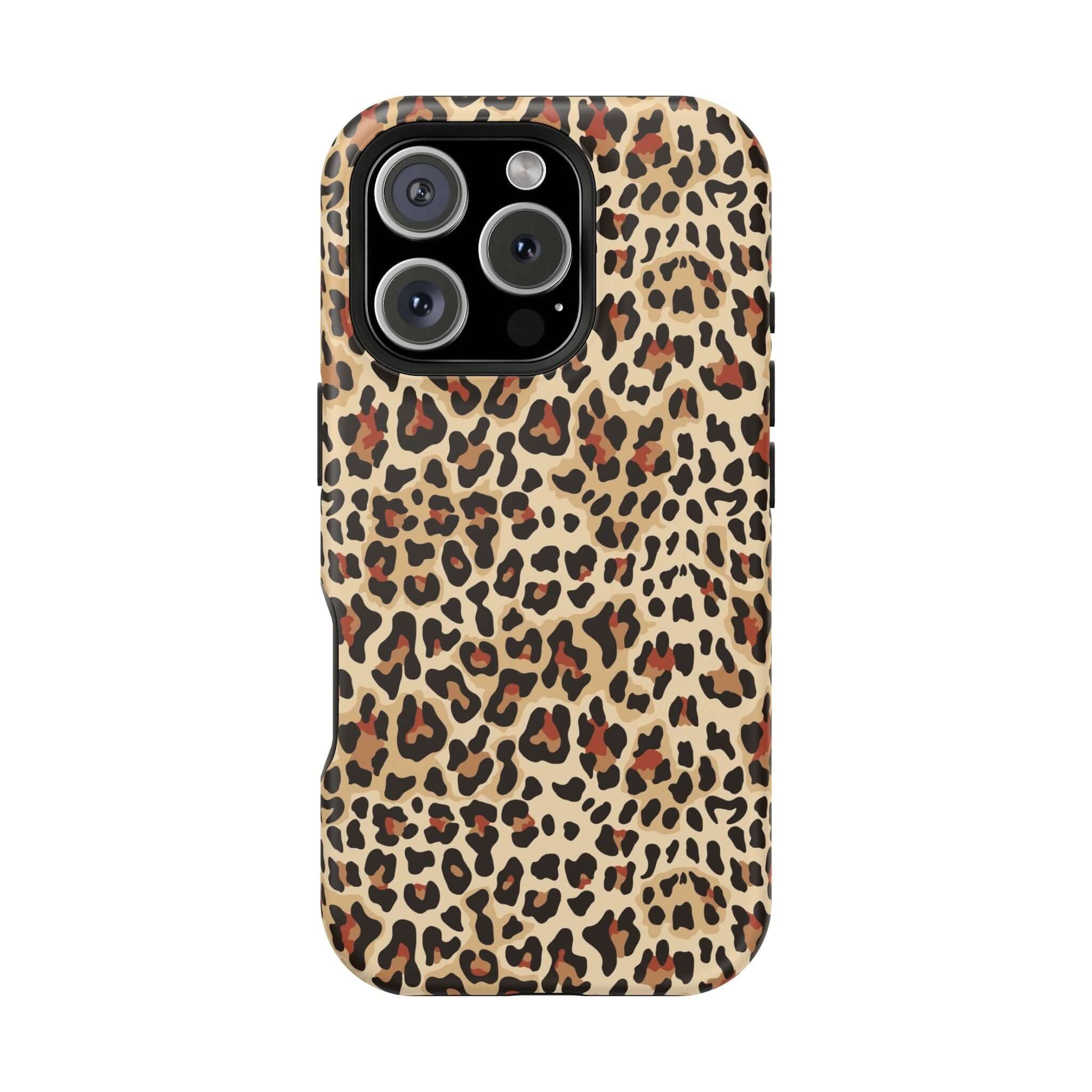 Wildly Chic Leopard Print Case for iPhone with MagSafe, Stylish and Colorful Abstract Design, Cute Phone Case.