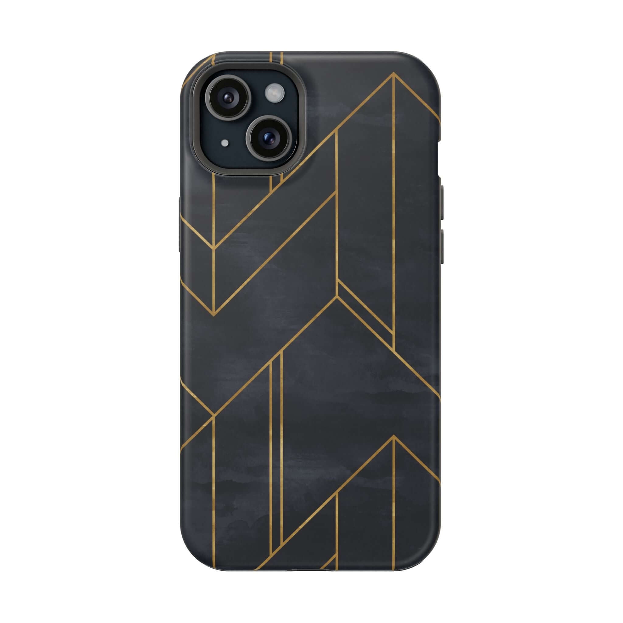 Urban Vibe Modern Geometric Case with sleek black design, colorful abstract pattern for iPhone, a cute phone case for urban style.