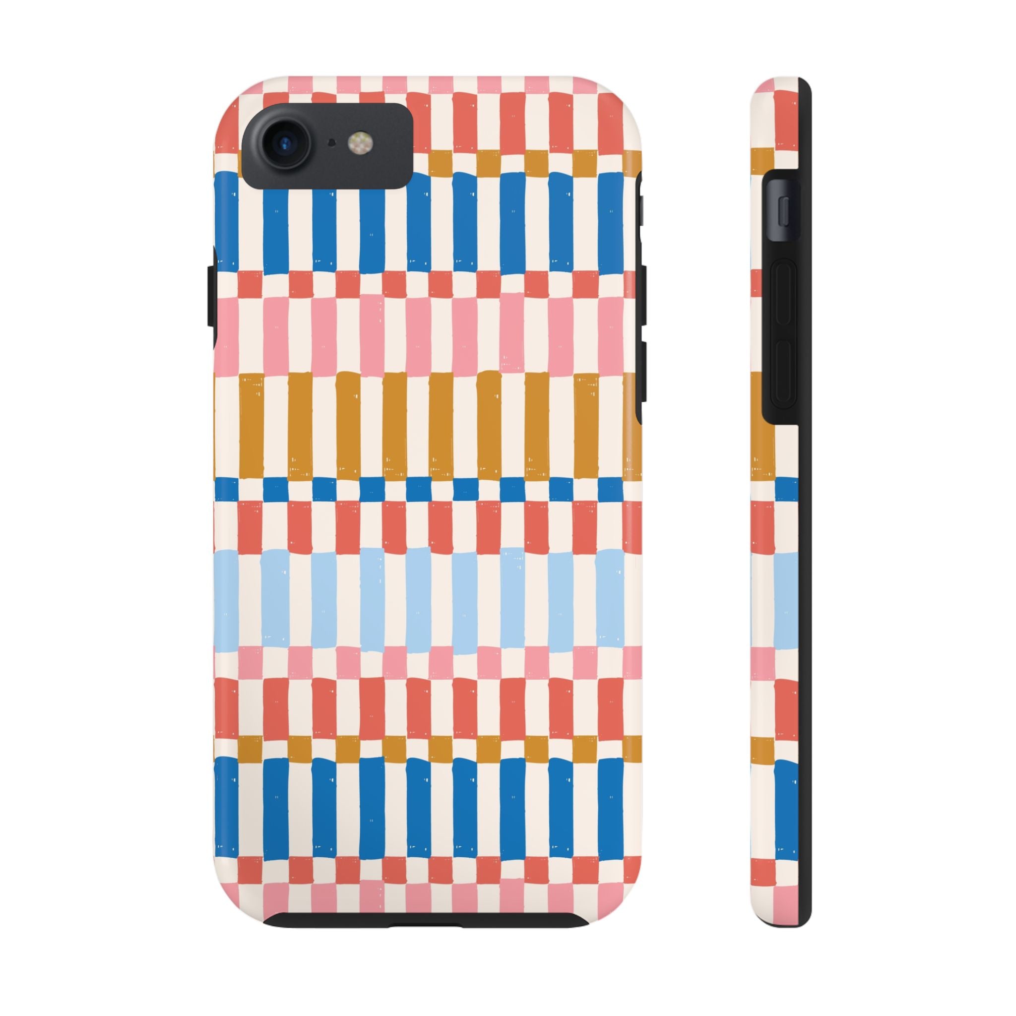 Vintage drawing iPhone case with vibrant colorful stripes - cute iPhone cases, iPhone case cover, phone case phone, i phone case.