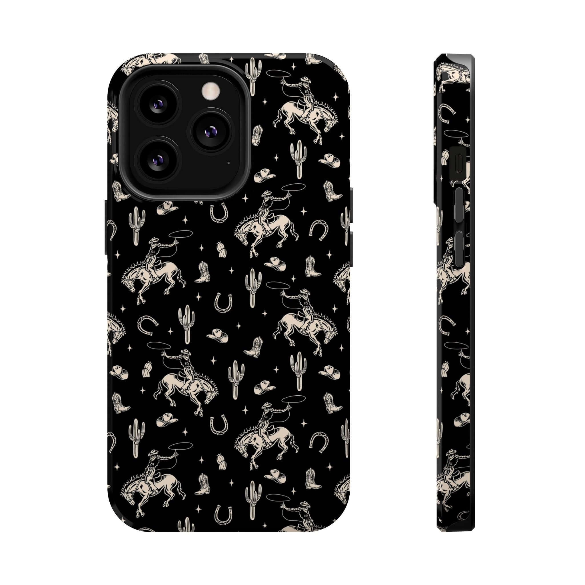 Twilight Cowgirl iPhone Case in Black with Western Design - Cute iPhone Case Brands - Free Shipping - Perfect for Cowgirl Style