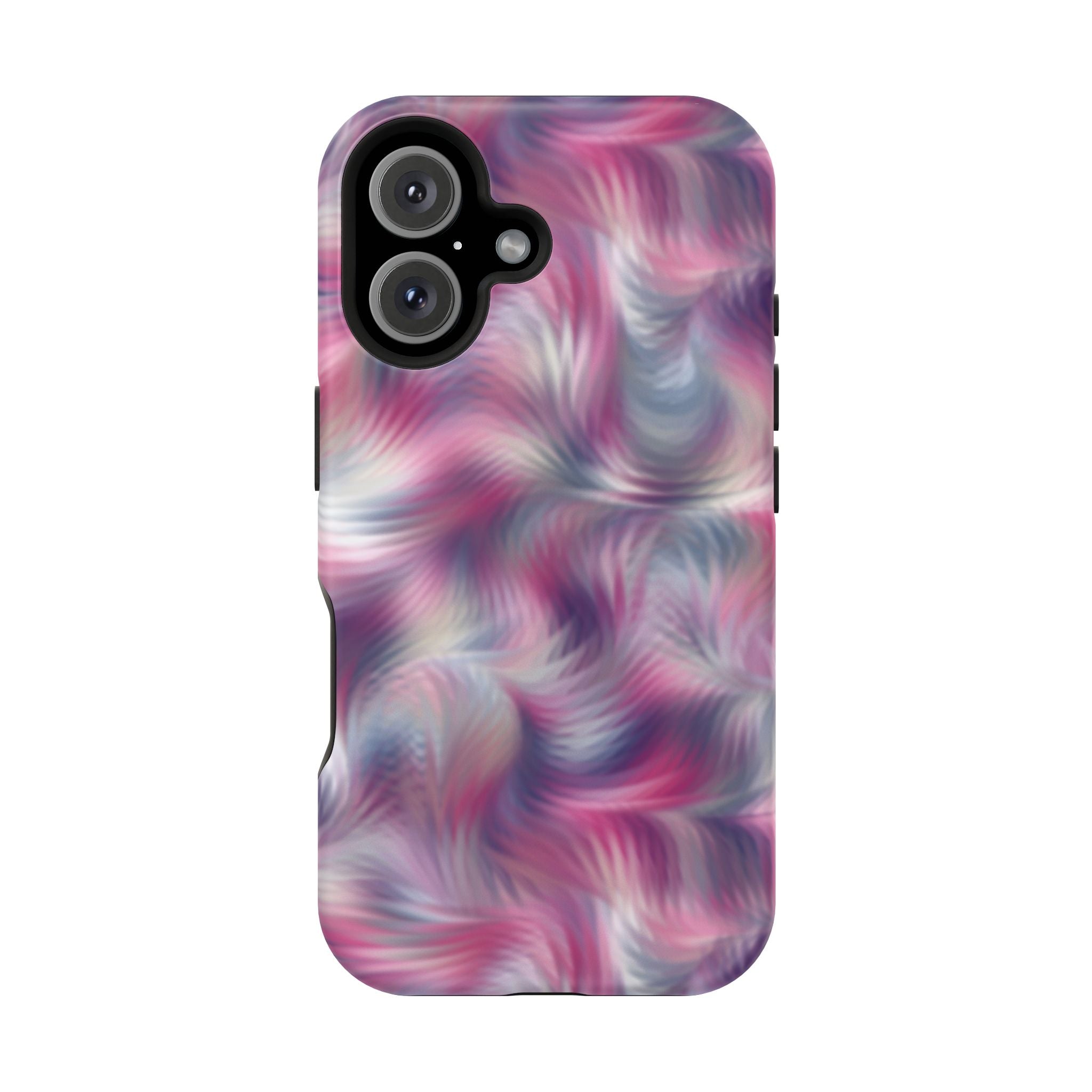 Purple Abstract MagSafe iPhone Case with Tie Dye Swirl Design - Cute Phone Cover for quirky style and protection.