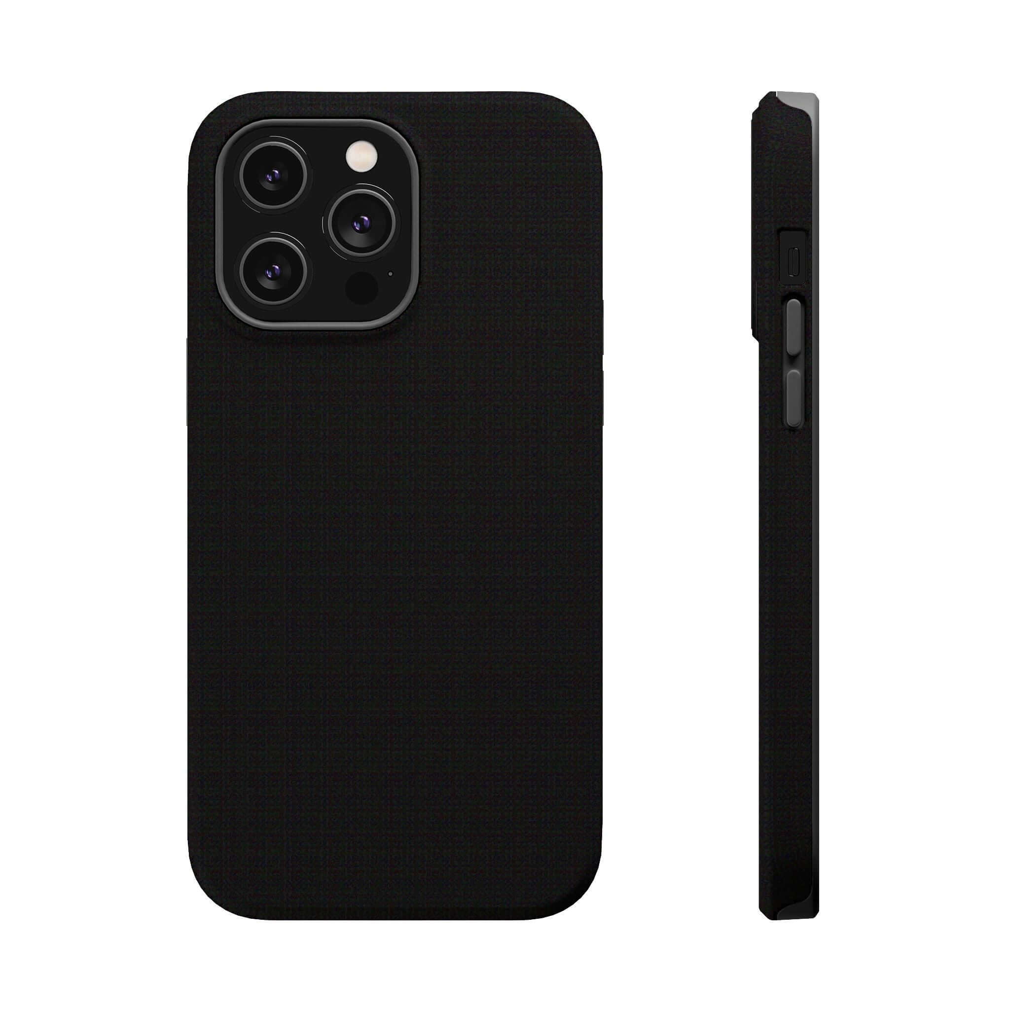 Solid black iPhone case from Black Tie, a cute phone case brand, with sleek design and durable materials. Free shipping included.