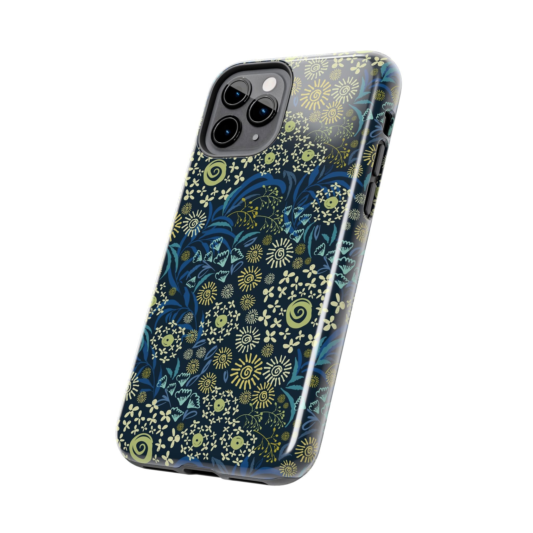 Cute iPhone case cover with Botanic Breeze Blue Floral design, keeping your phone safe and stylish, perfect for floral lovers.