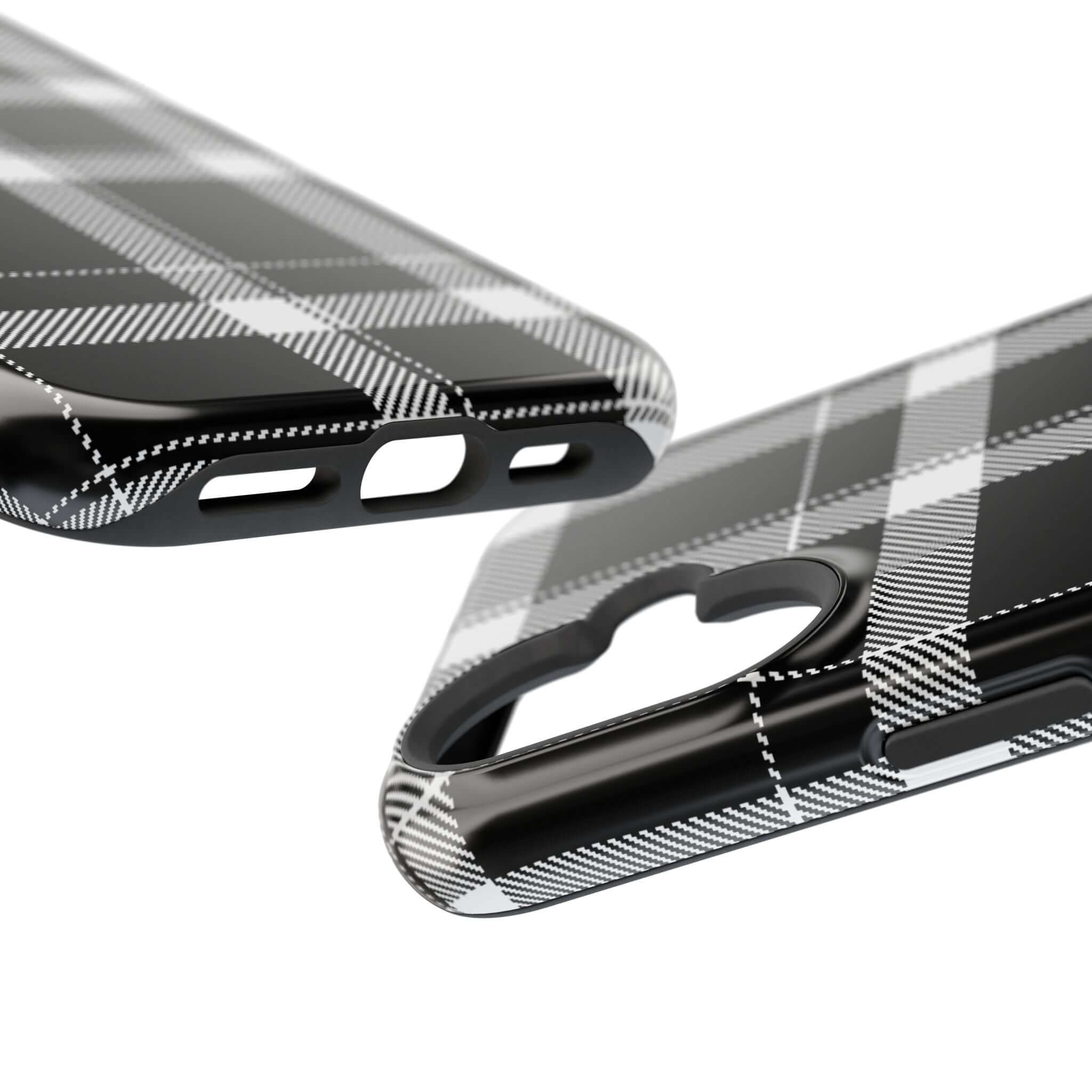 Cute black plaid phone cover for Apple iPhone, combining style and protection in a classic design.