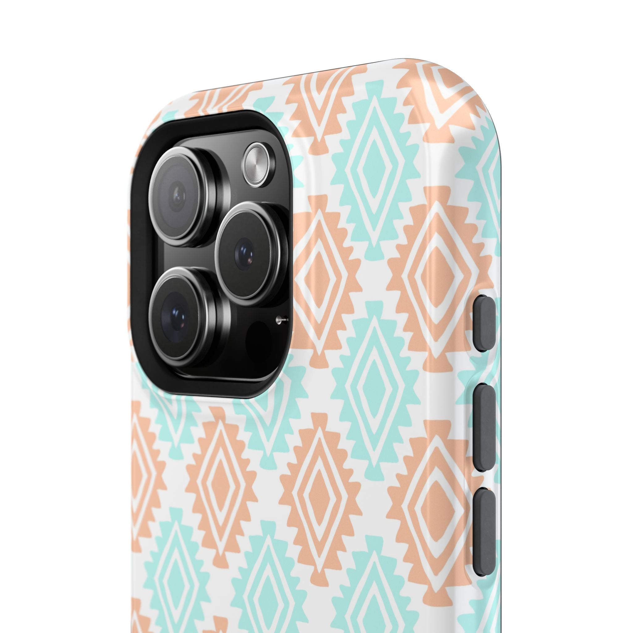 Southwestern MagSafe iPhone Case with Funky Abstract Design and Floral Pattern, Cute Phone Cover.