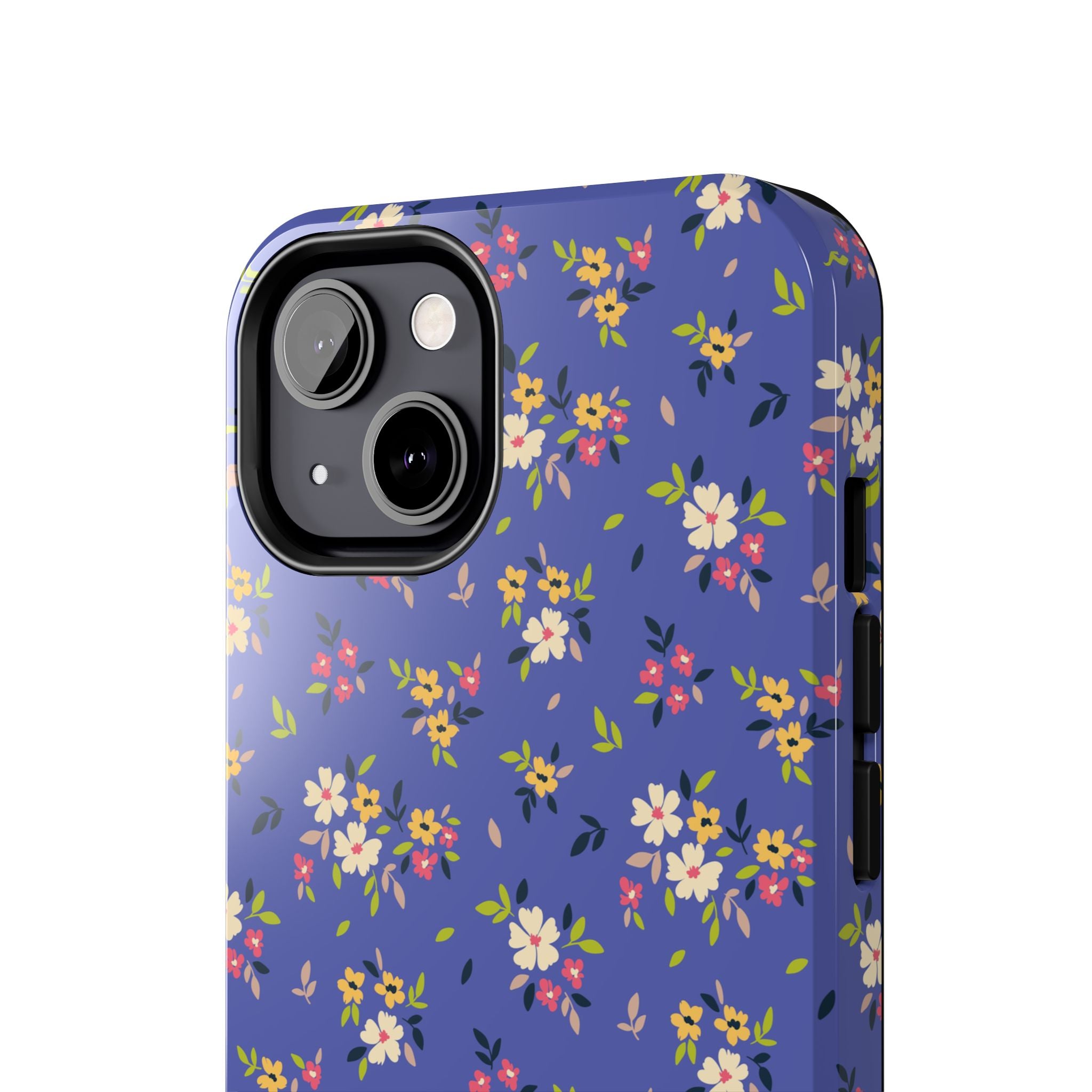 Cabaña campestre | Estuche con print de flores azul marino