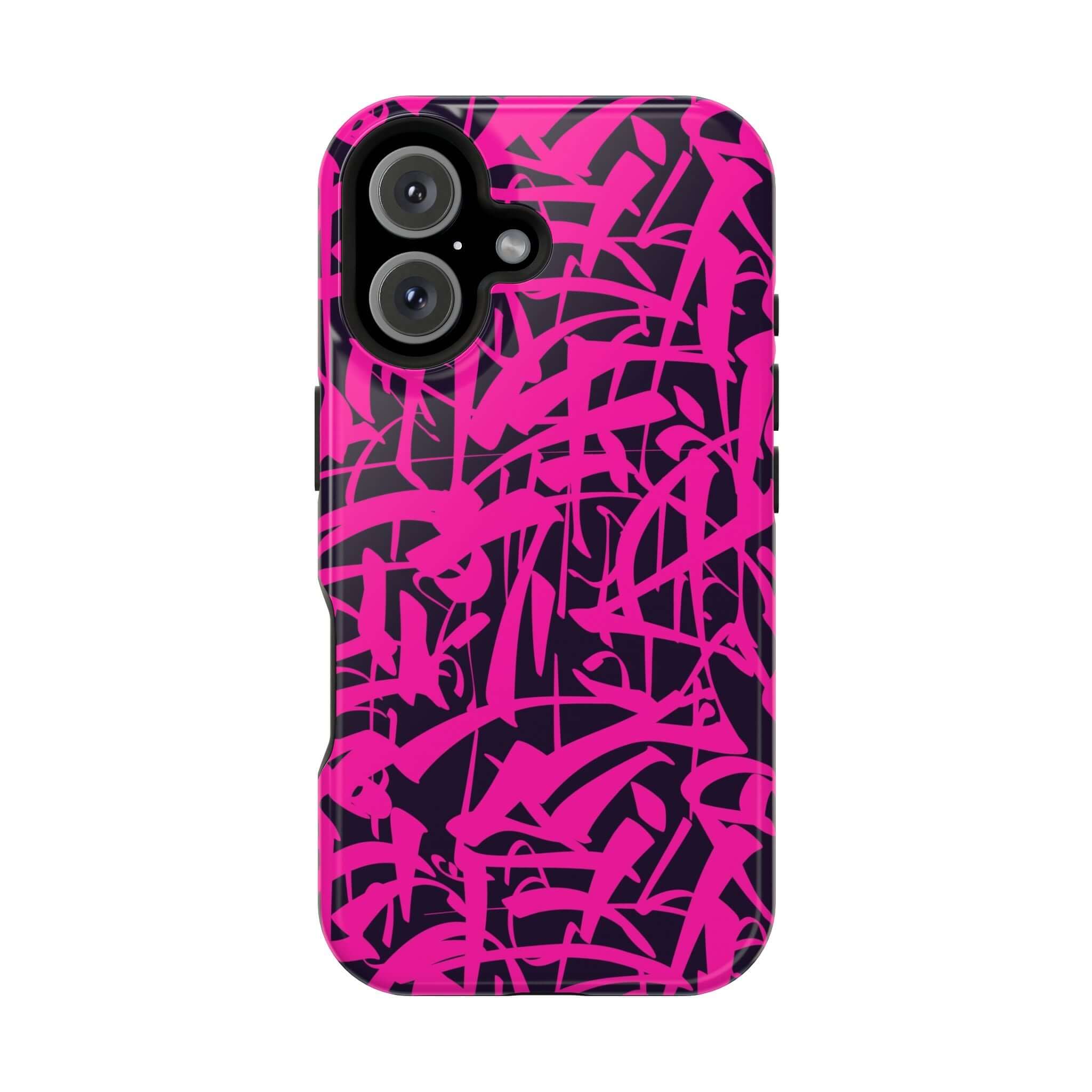 Midnight Pop | Pink Art Case with colorful abstract design, perfect cute phone cover for iPhone lovers.