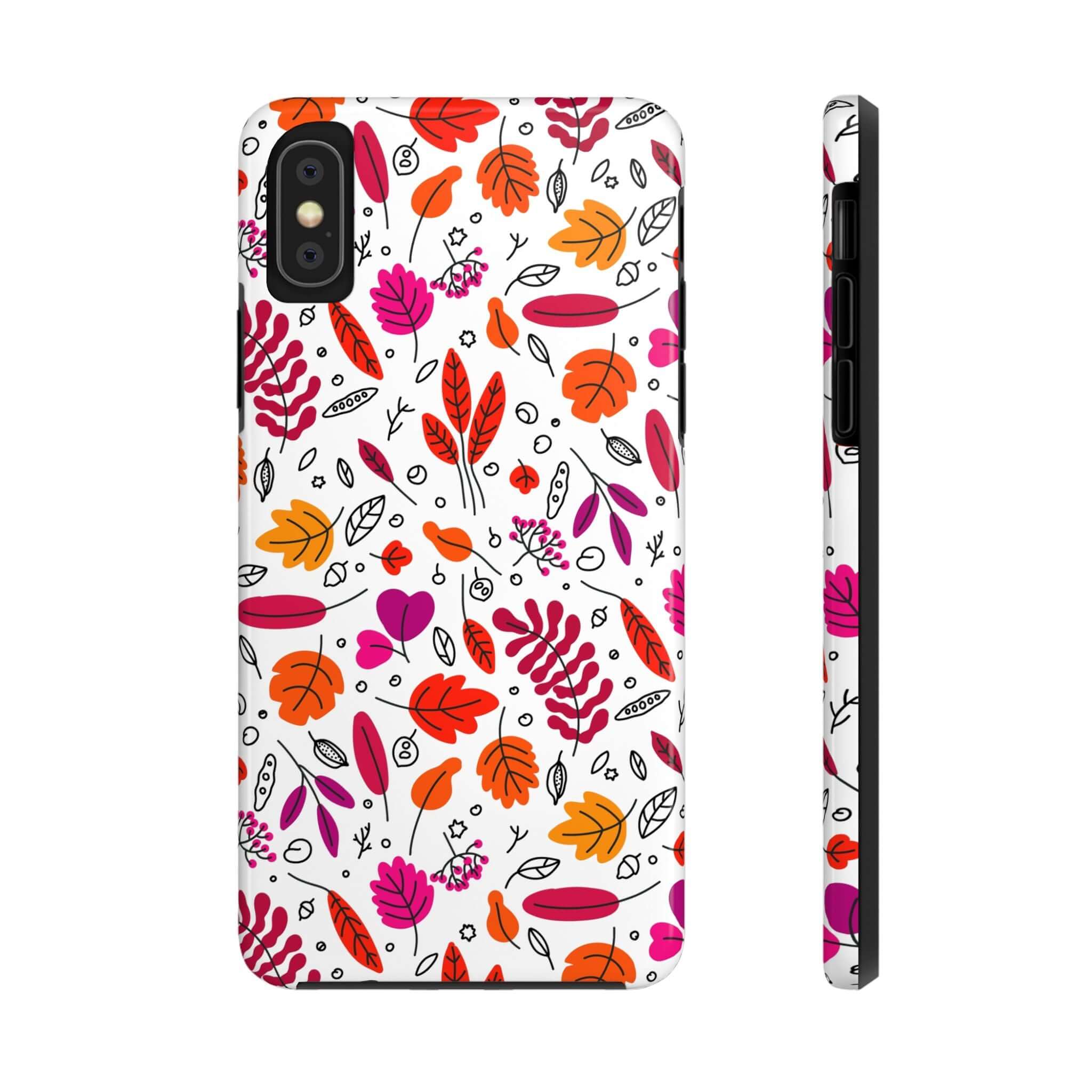 Halloween iPhone case with fall leaves design for autumn season, cute and stylish protection for your phone.