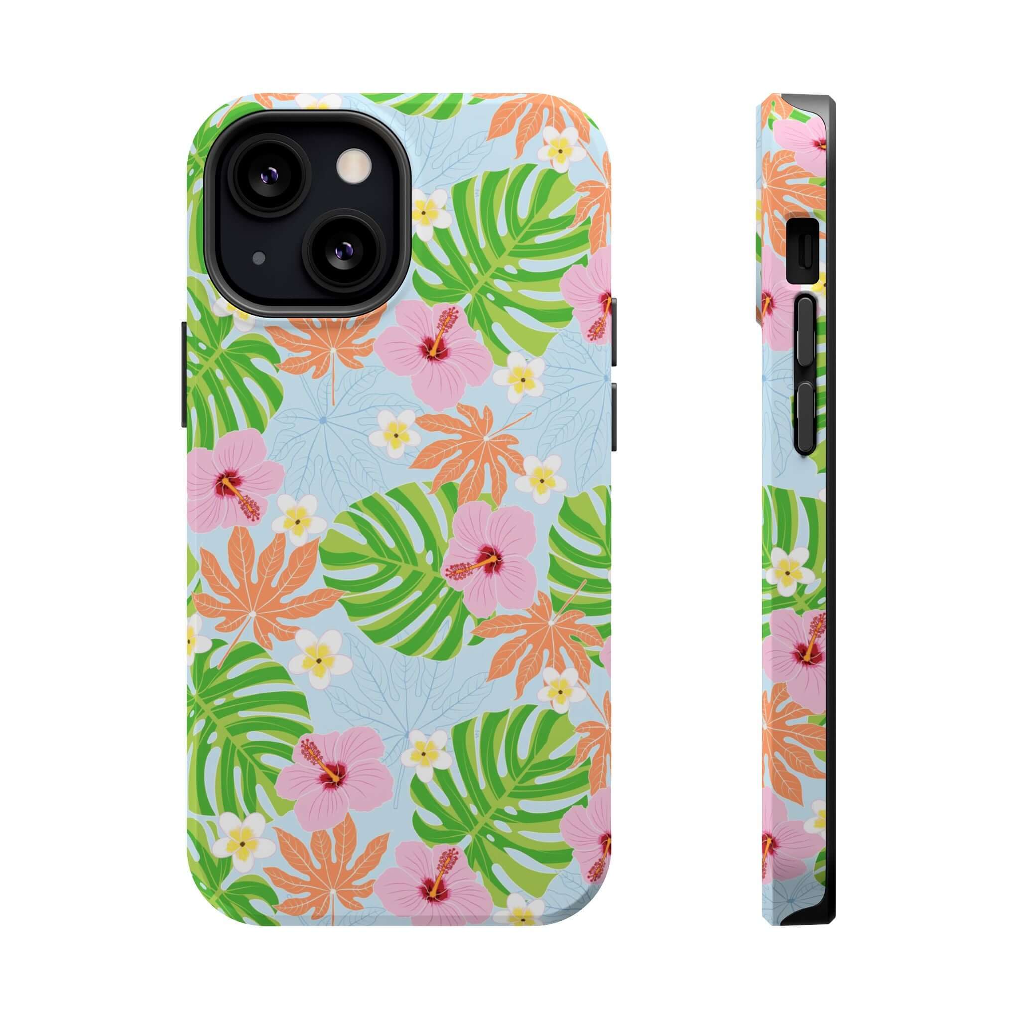 Island Hibiscus MagSafe iPhone 14 Pro case with colorful tropical floral design - cute phone cover for style and functionality