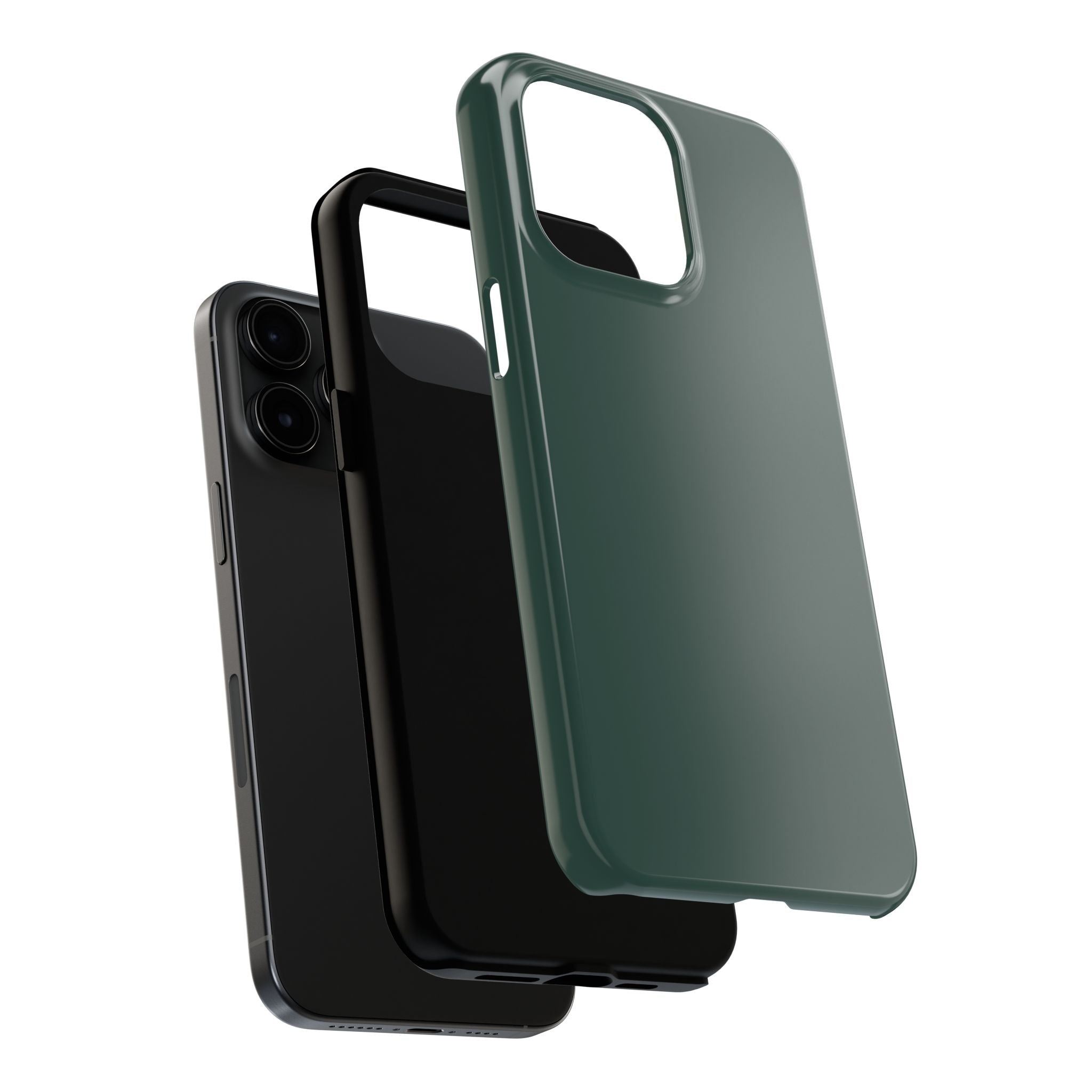 Solid green iPhone 16 case for a cute, protective phone cover. Durable and stylish Evergreen case for iPhone.