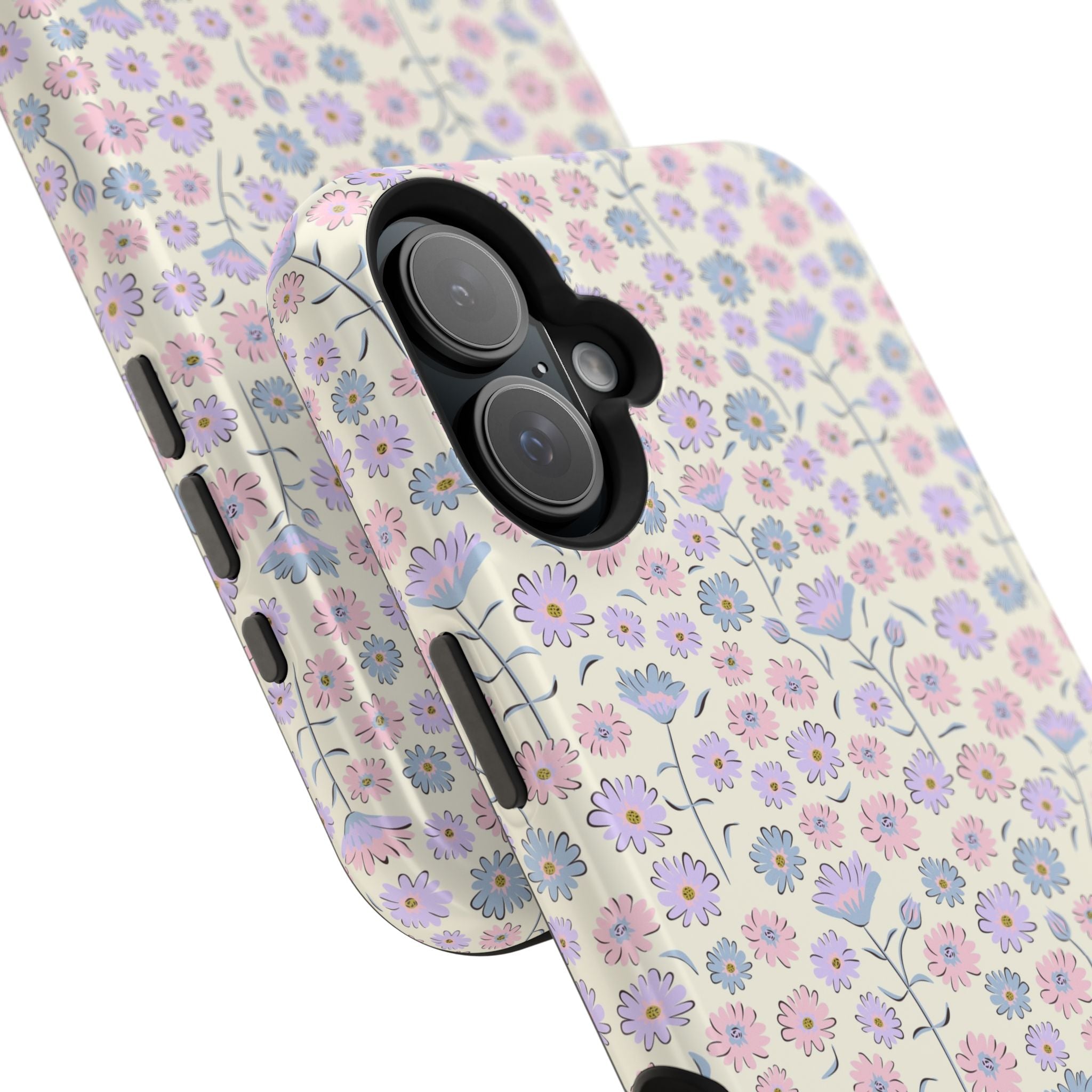 Pink Flower iPhone 16 case with cottagecore aesthetic, featuring cute floral design. Protect and style your device with this phone cover.