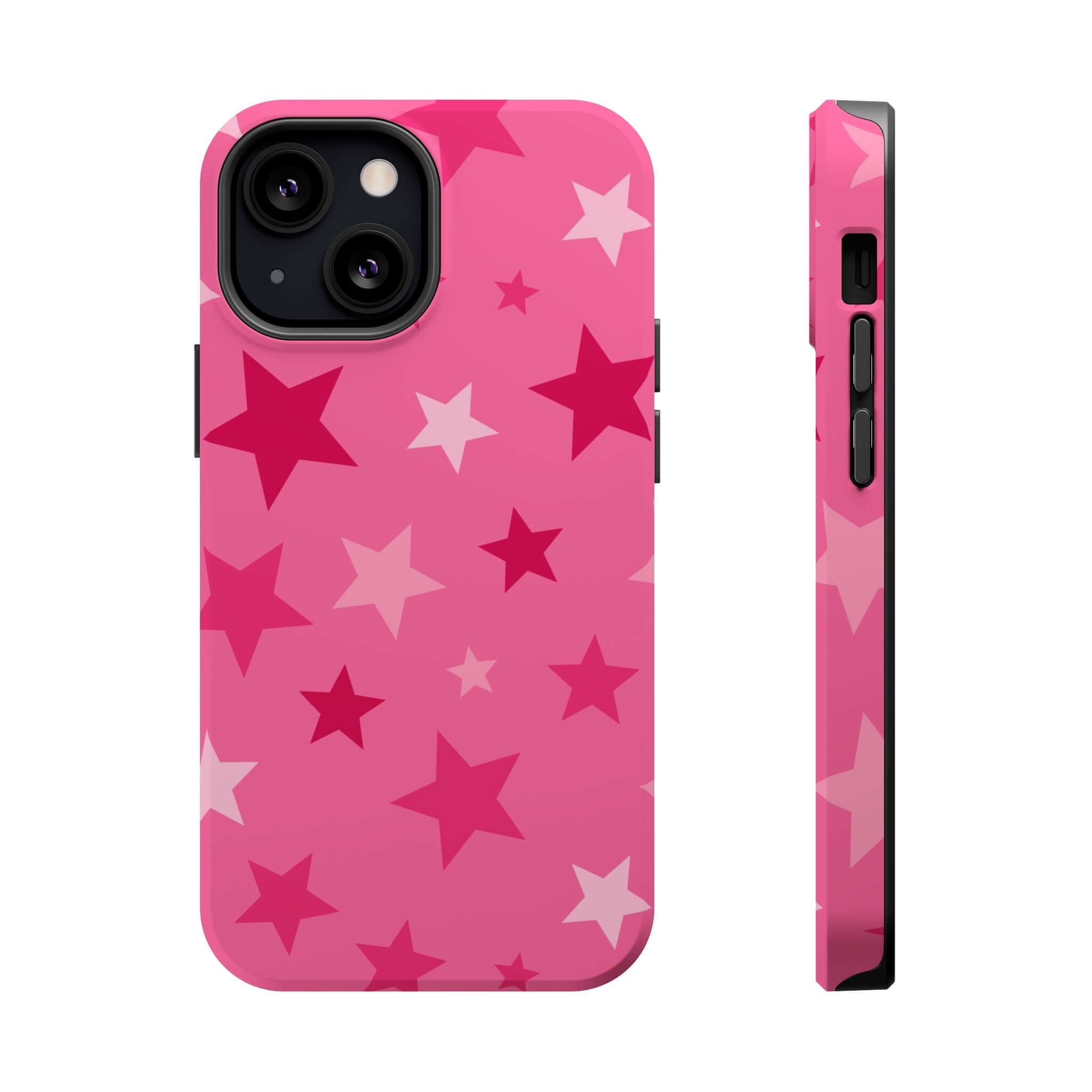 Cute pink starry phone case for Apple iPhone, featuring a playful star design perfect for trendsetters.