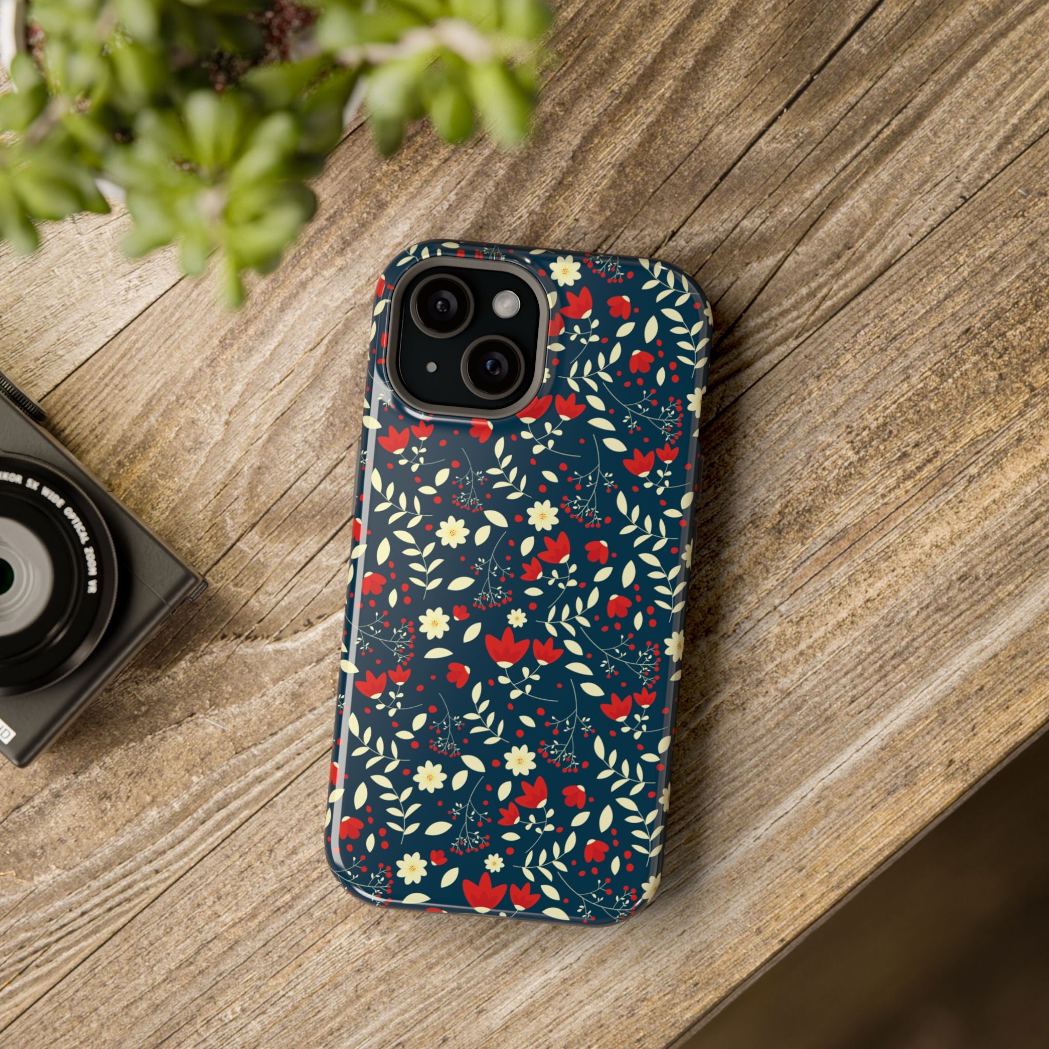 Scarlet Bloom | Green Flower Case