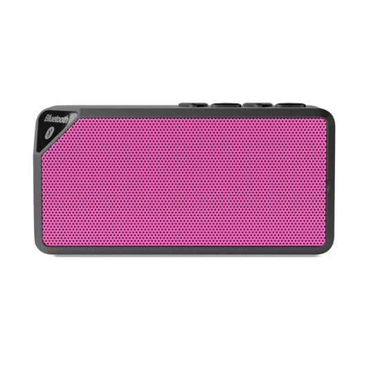 Pink Bluetooth speaker with durable ABS design, ideal for Christmas gifts and holiday parties, offering 2 hours of playback and 33-foot range.