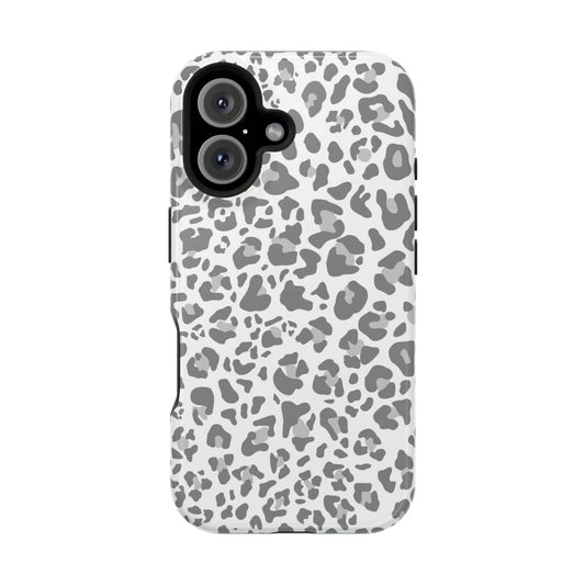 Cute white leopard print iPhone case with stylish design, Arctic Roar cover, perfect pretty phone case for protection and flair.