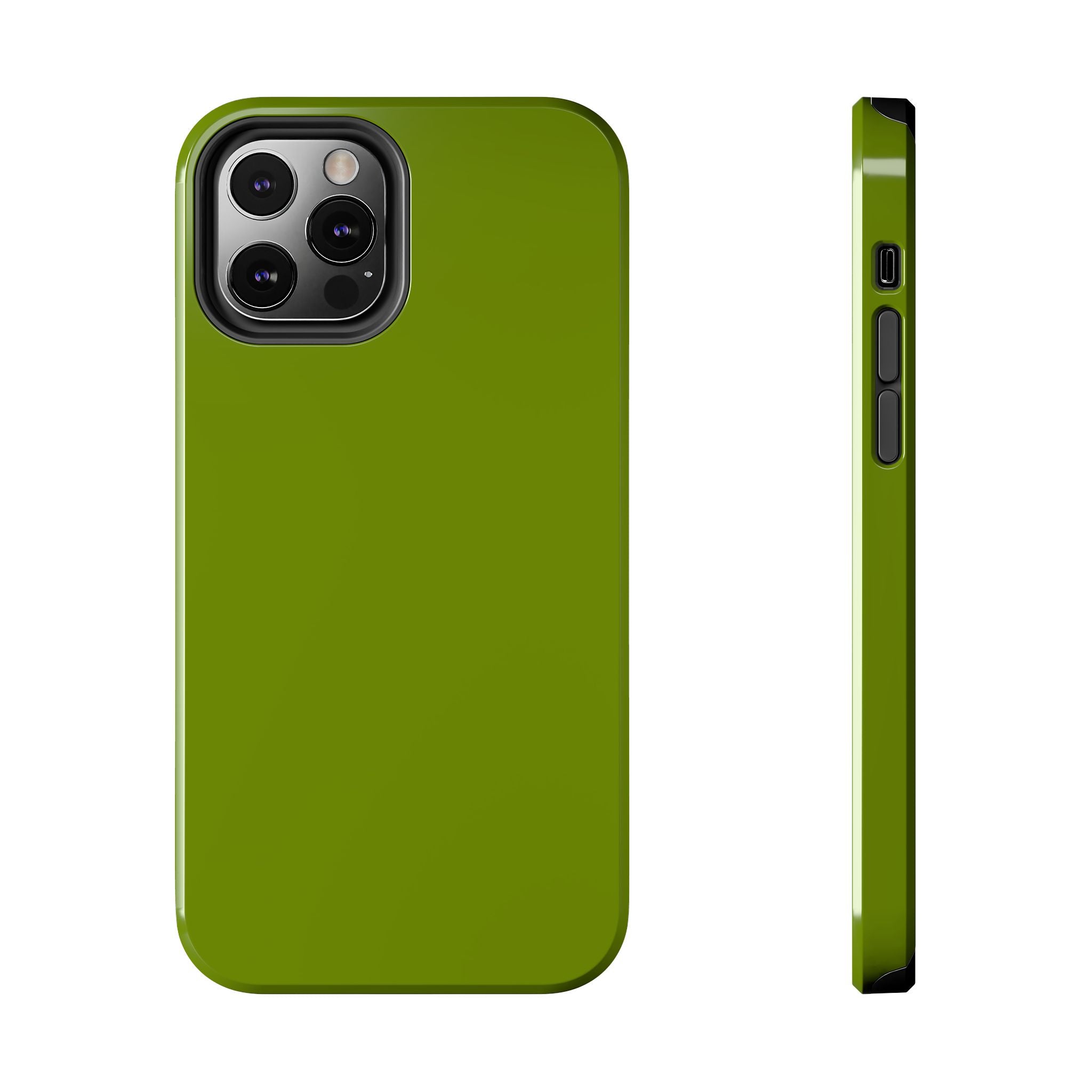 Solid green Matcha Tea iPhone case, cute phone case for iPhone, protective and stylish accessory.