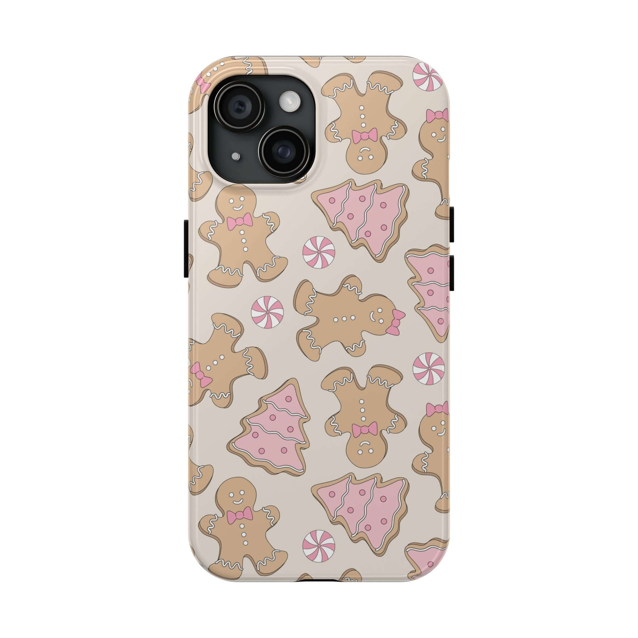 Cute Gingerbread Girlie Christmas Phone Case with Festive Holiday Design – Colorful iPhone Cover Perfect for Gifting.