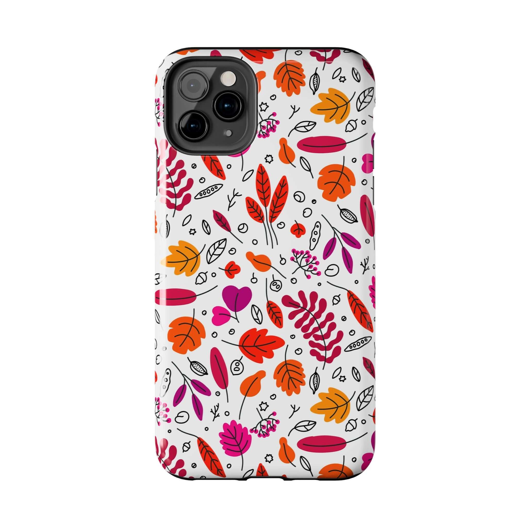 Fall Leaves iPhone Case with Colorful Autumn Design for Halloween and Fall Season